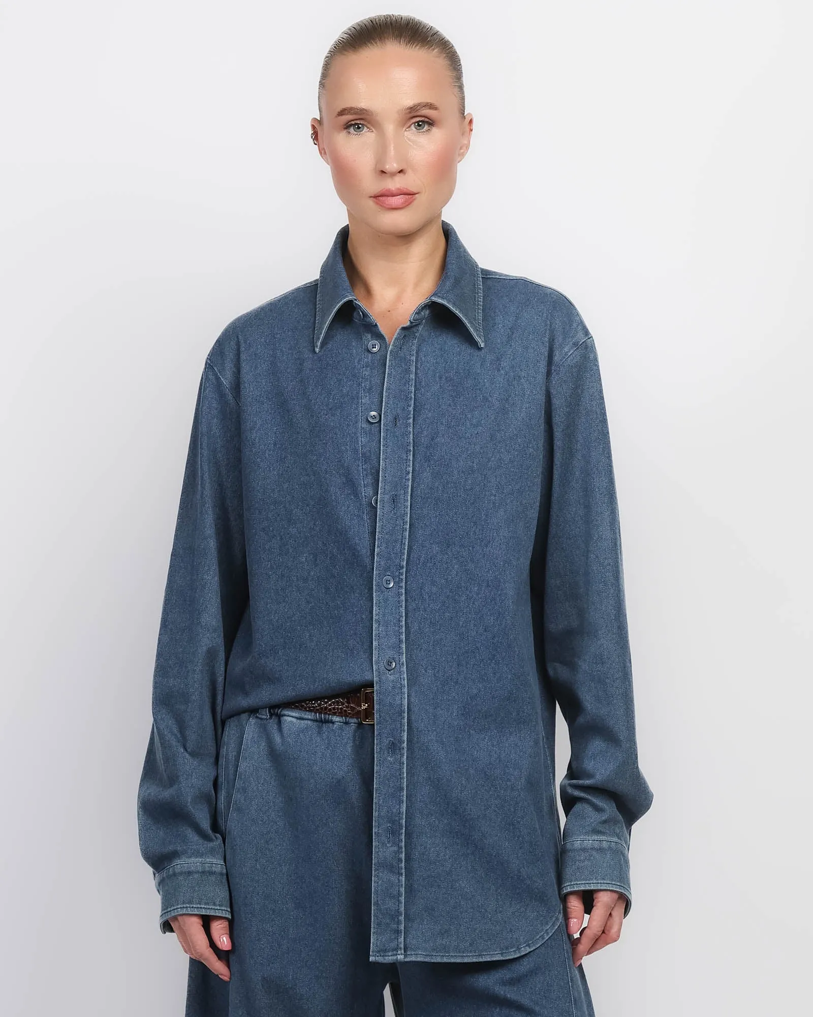 Stretch Denim Easy Shirt sold by TNT Fashion