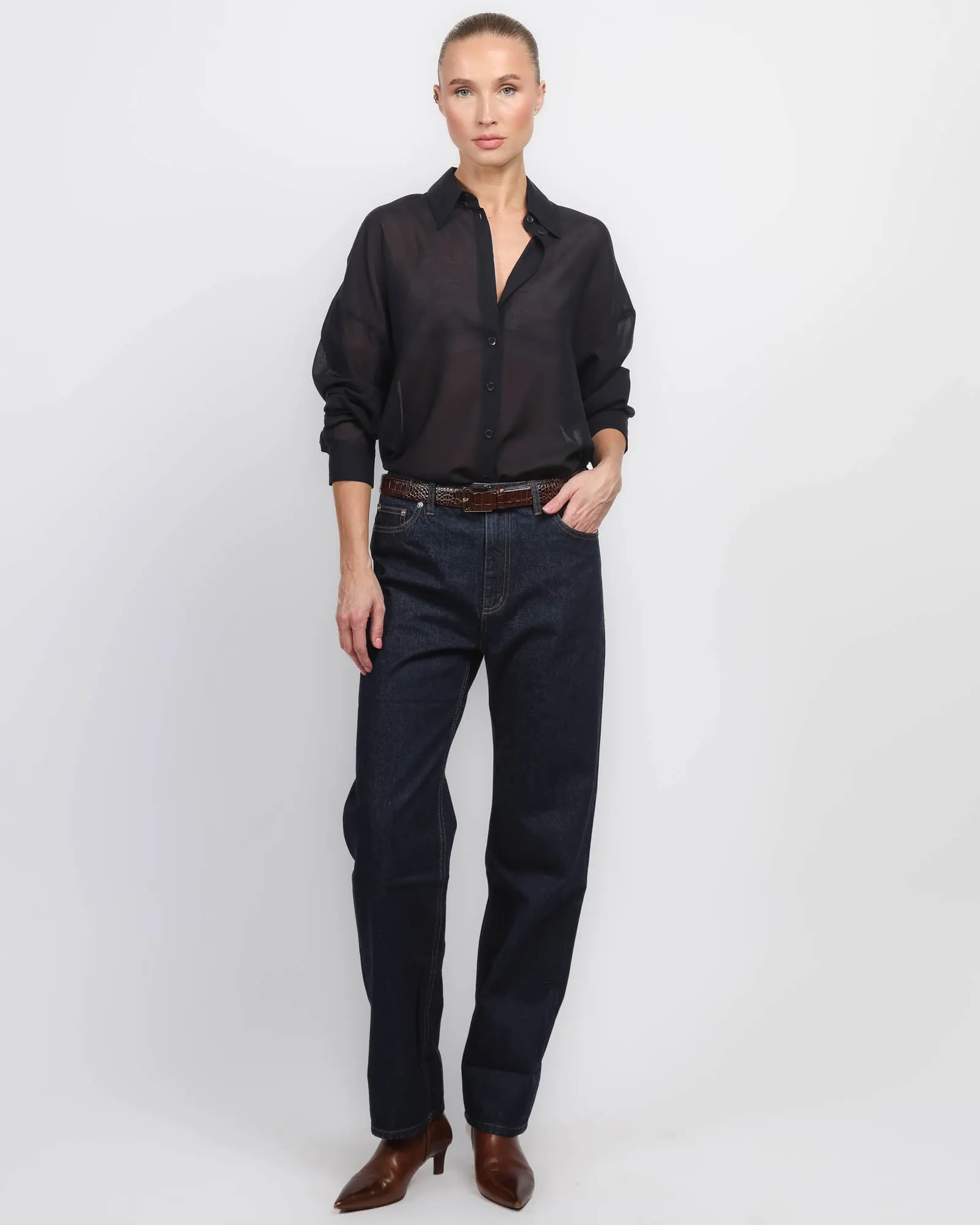 Sheer Wool Oversized Shirt sold by TNT Fashion product image thumbnail 2