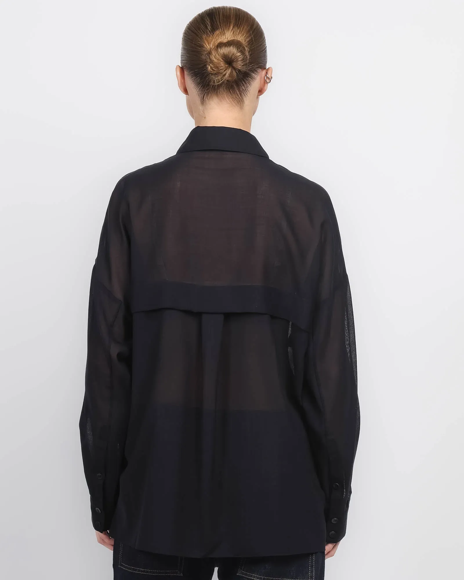 Sheer Wool Oversized Shirt sold by TNT Fashion product image thumbnail 3