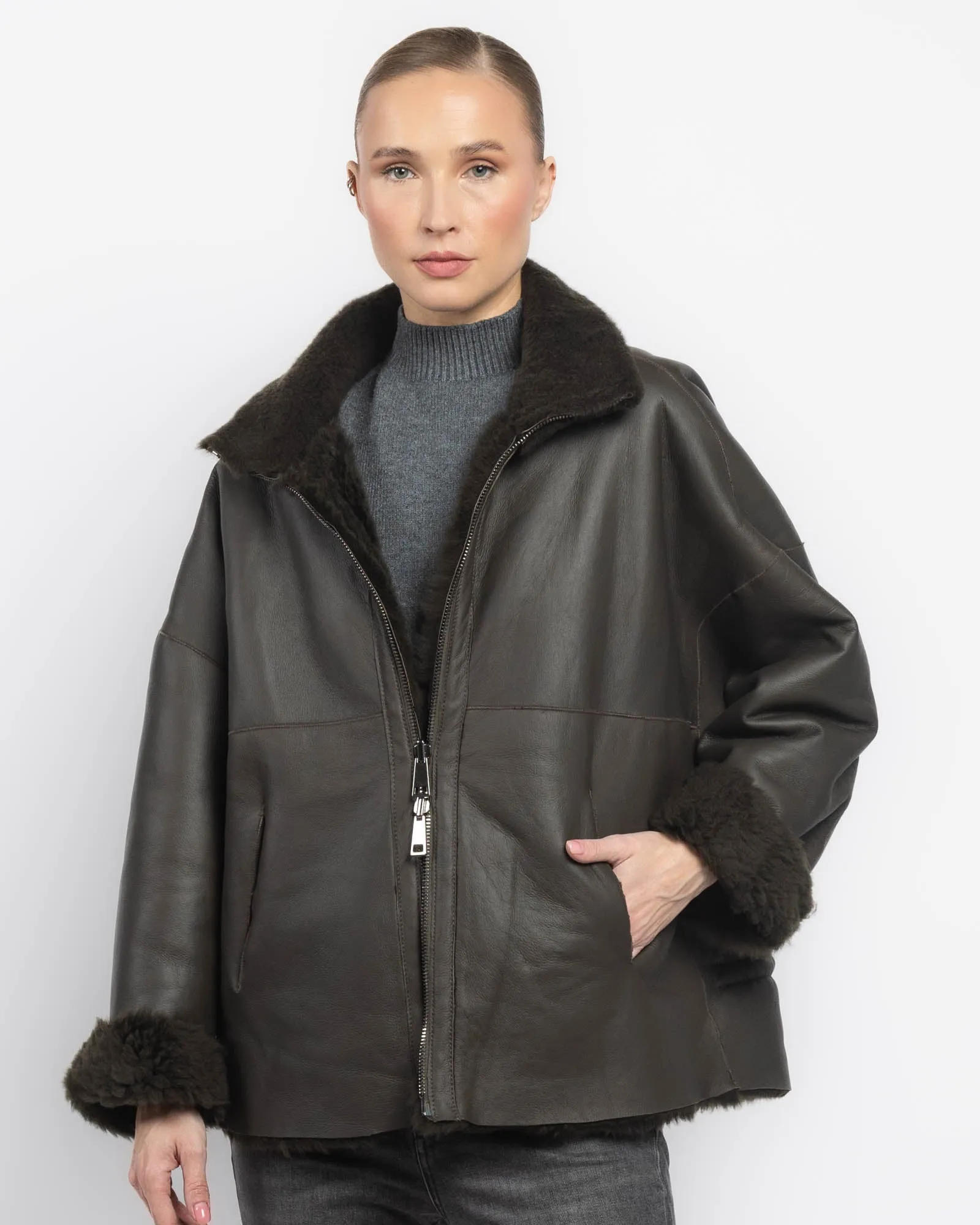 Giorgio Brato X Jade Reversible Shearling Jacket sold by TNT Fashion product image thumbnail 4