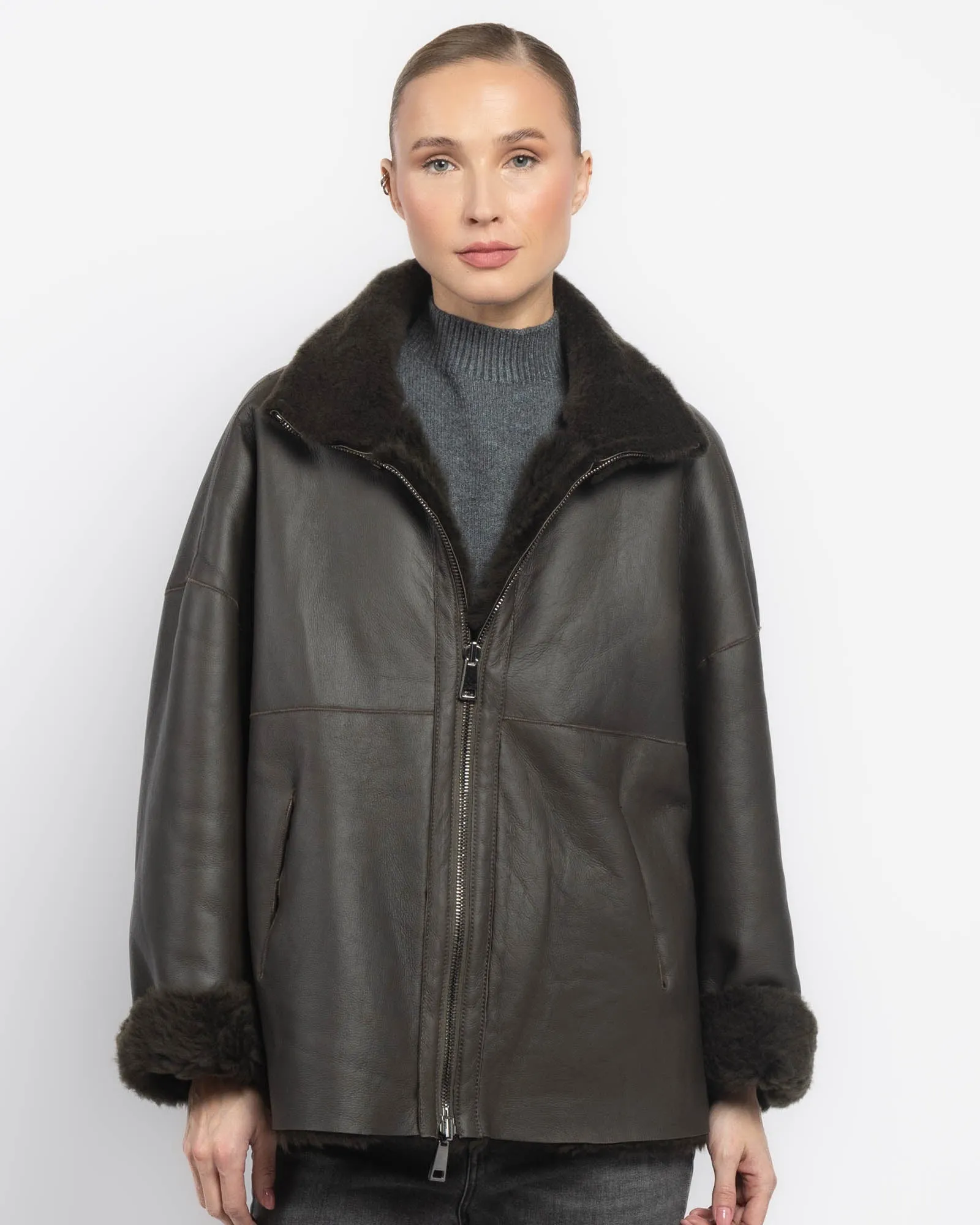 Giorgio Brato X Jade Reversible Shearling Jacket sold by TNT Fashion product image thumbnail 5