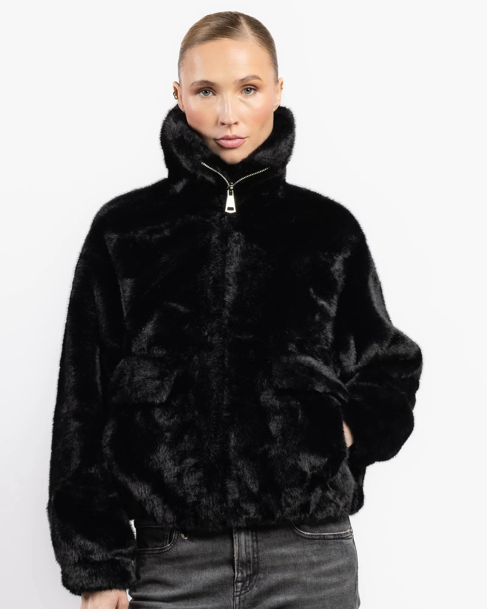 Faux Fur Bomber Jacket sold by TNT Fashion product image thumbnail 4