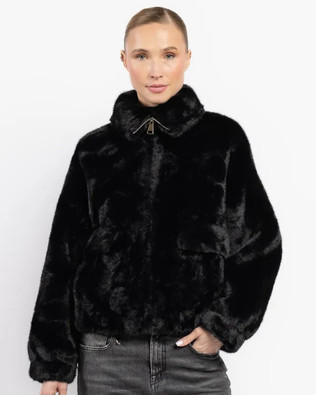Faux Fur Bomber Jacket sold by TNT Fashion