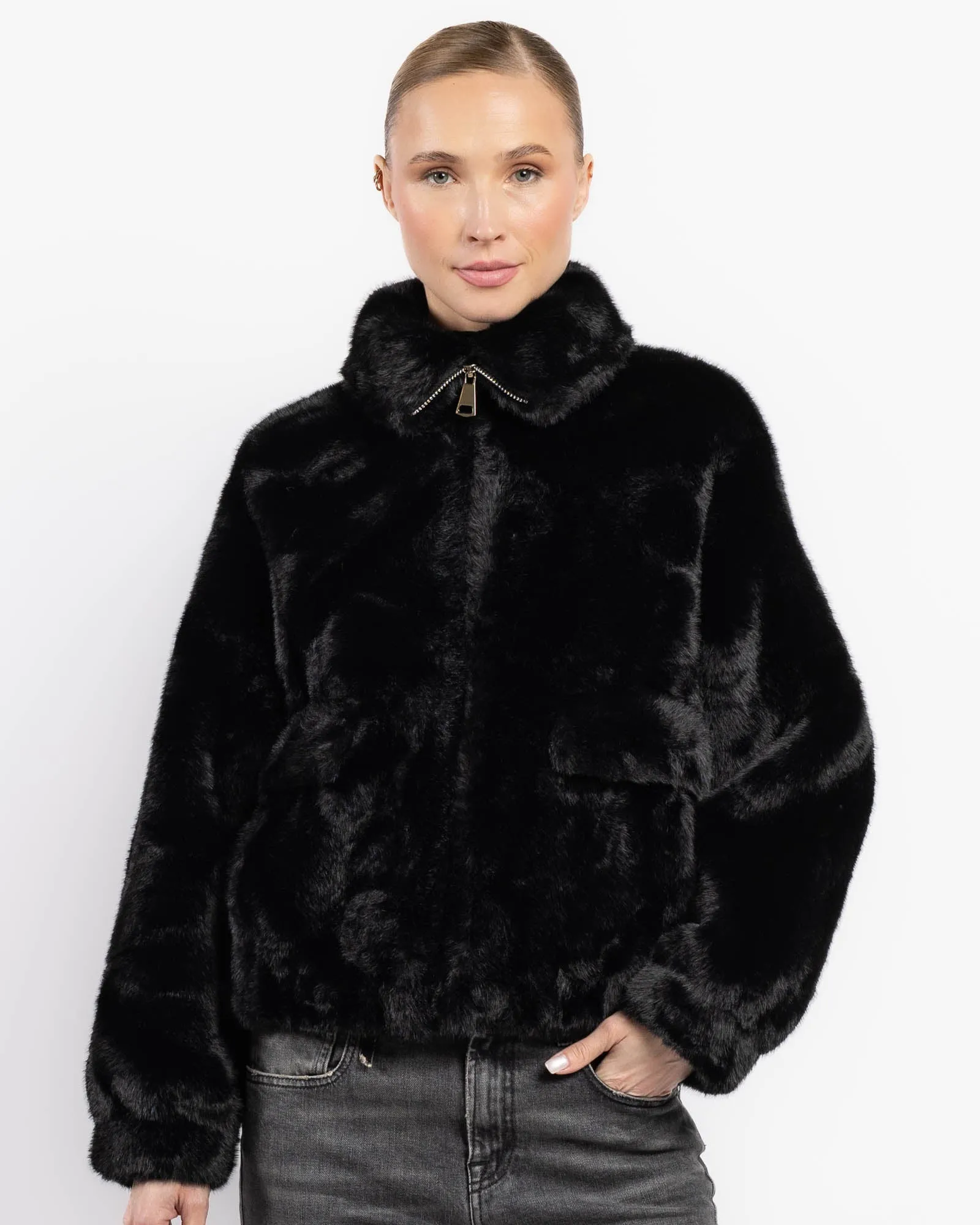 Faux Fur Bomber Jacket sold by TNT Fashion
