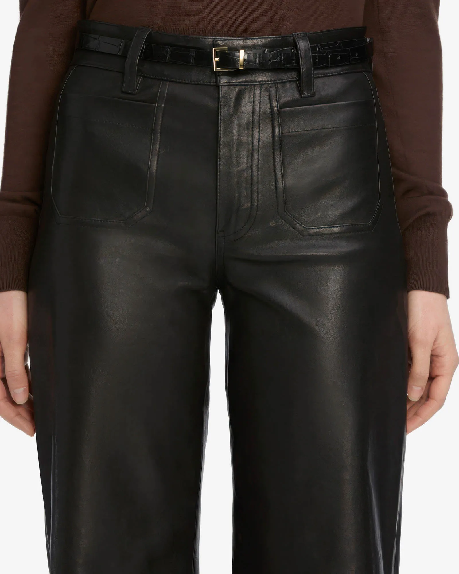 Le Slim Leather Palazzo Trousers sold by TNT Fashion product image thumbnail 5