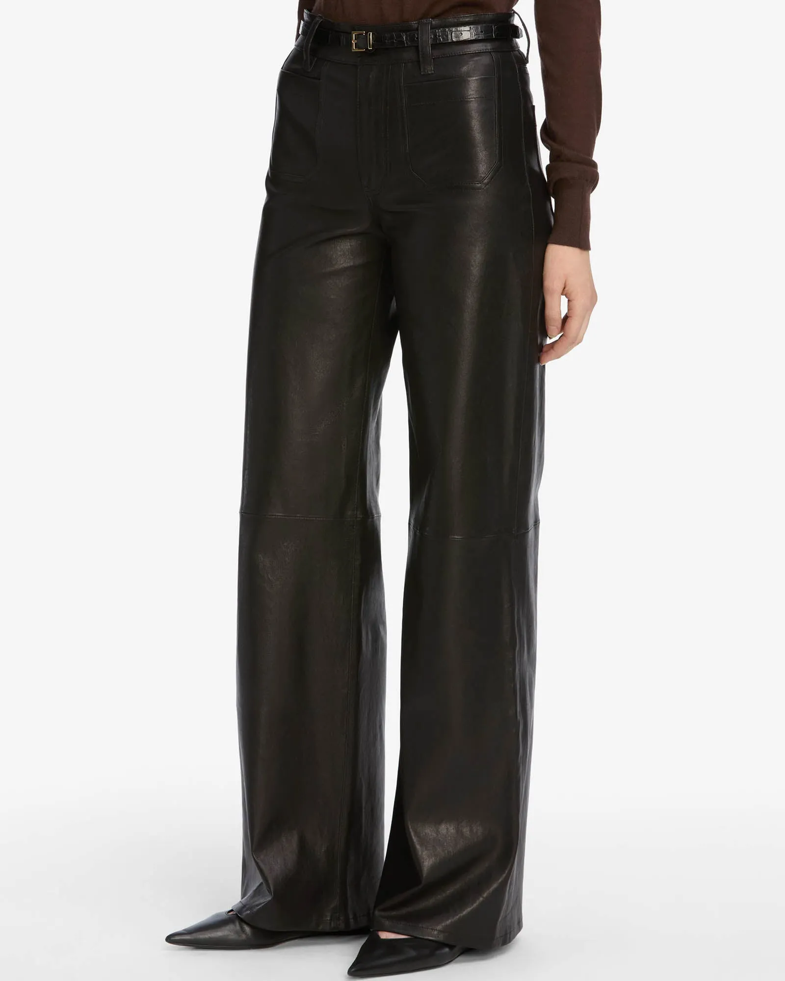 Le Slim Leather Palazzo Trousers sold by TNT Fashion product image thumbnail 4