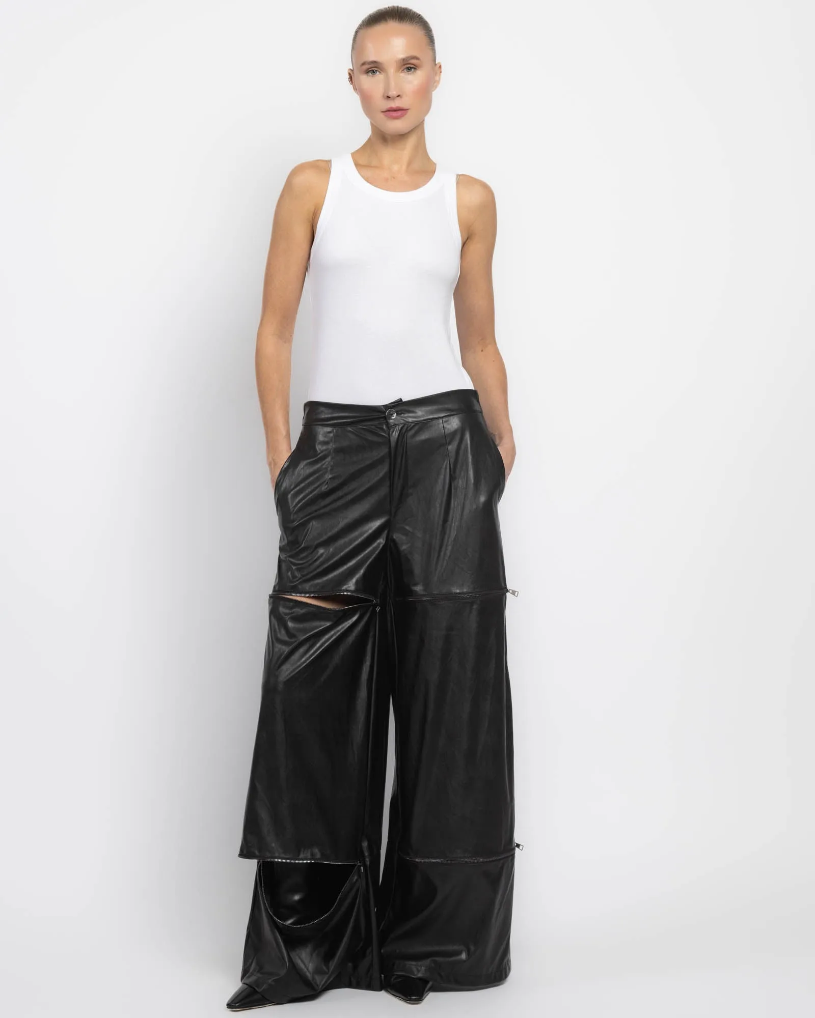 Ecopelle Zipper Pants sold by TNT Fashion product image thumbnail 2