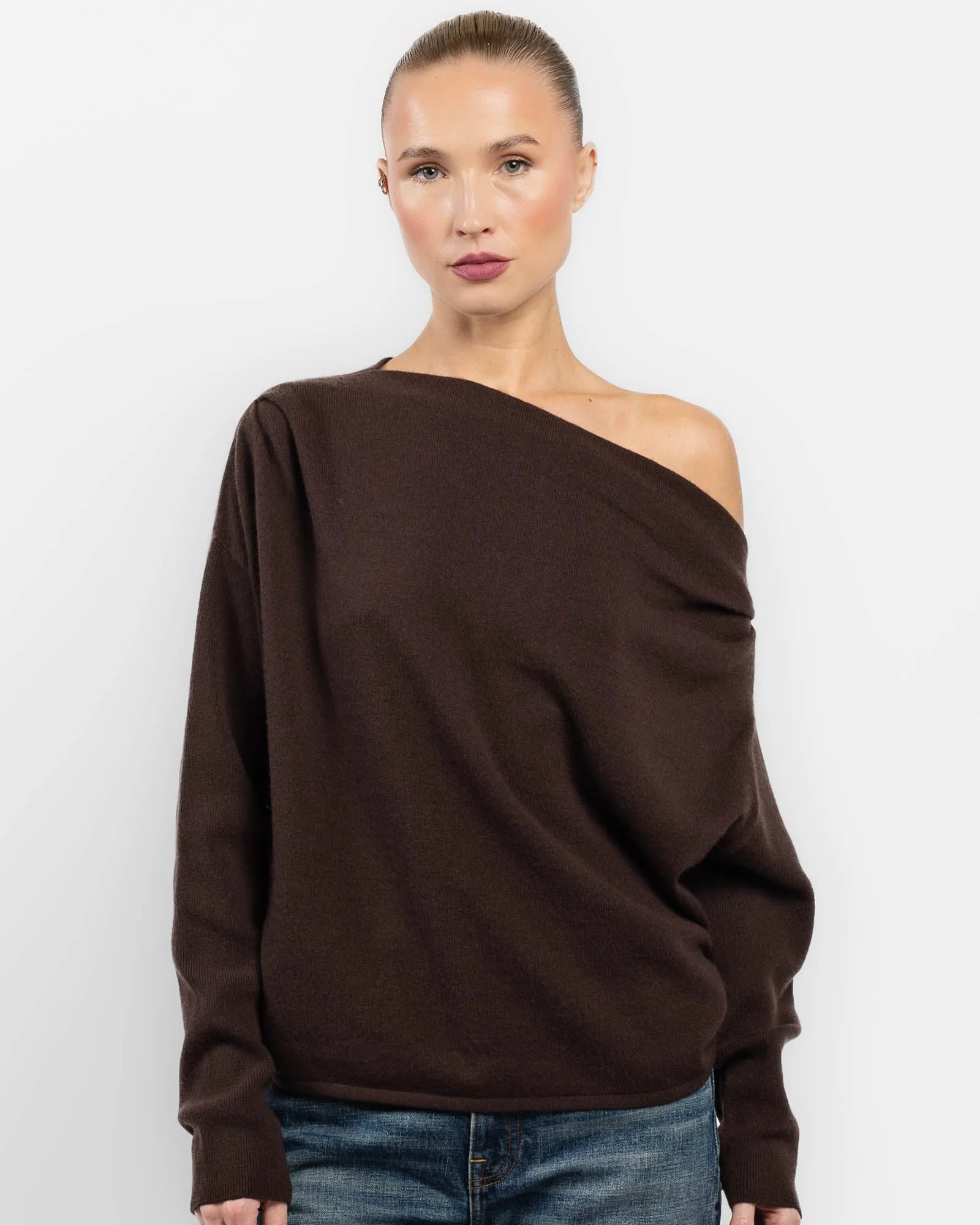Long Sleeve Asymmetrical Drape Sweater sold by TNT Fashion