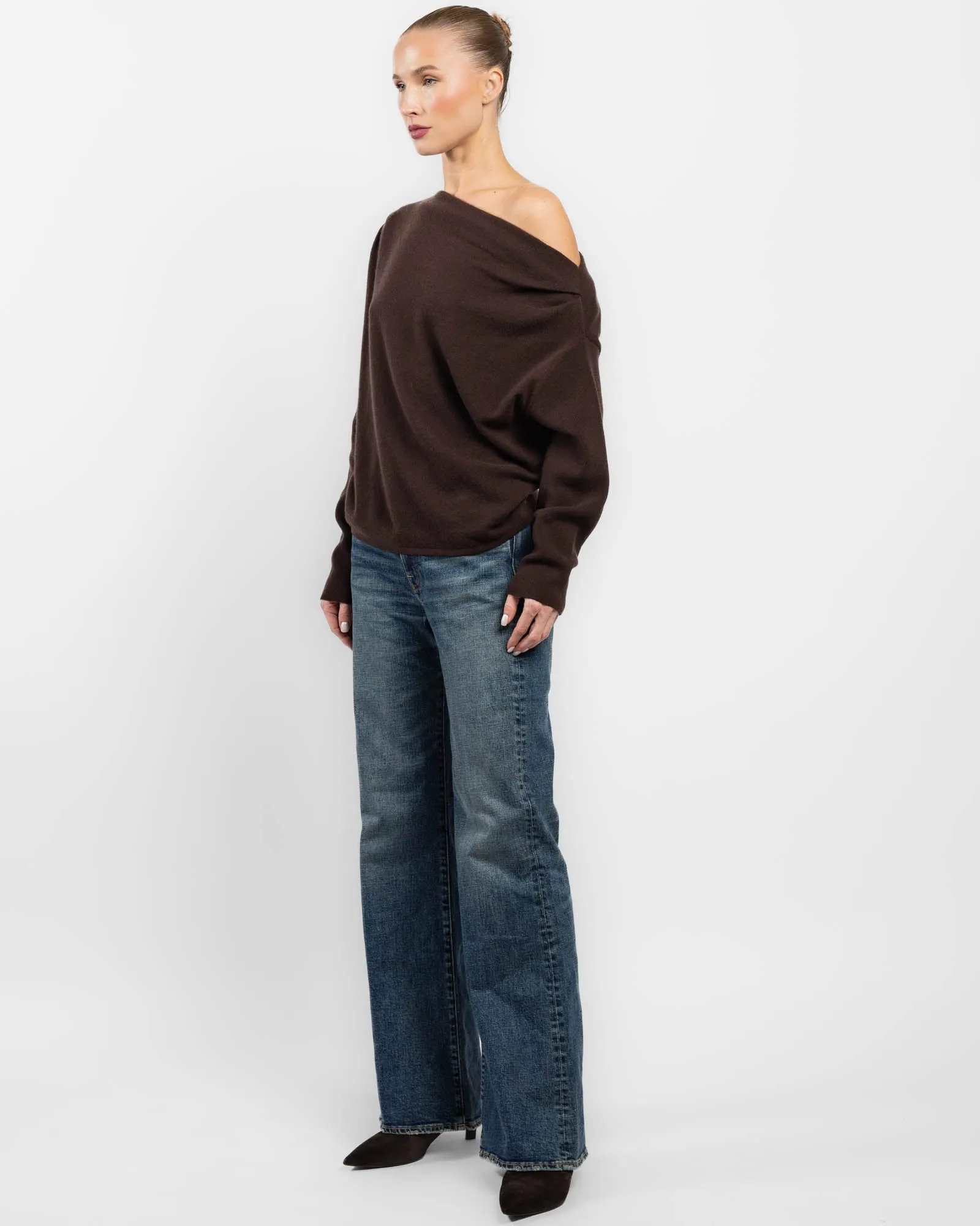 Long Sleeve Asymmetrical Drape Sweater sold by TNT Fashion product image thumbnail 4