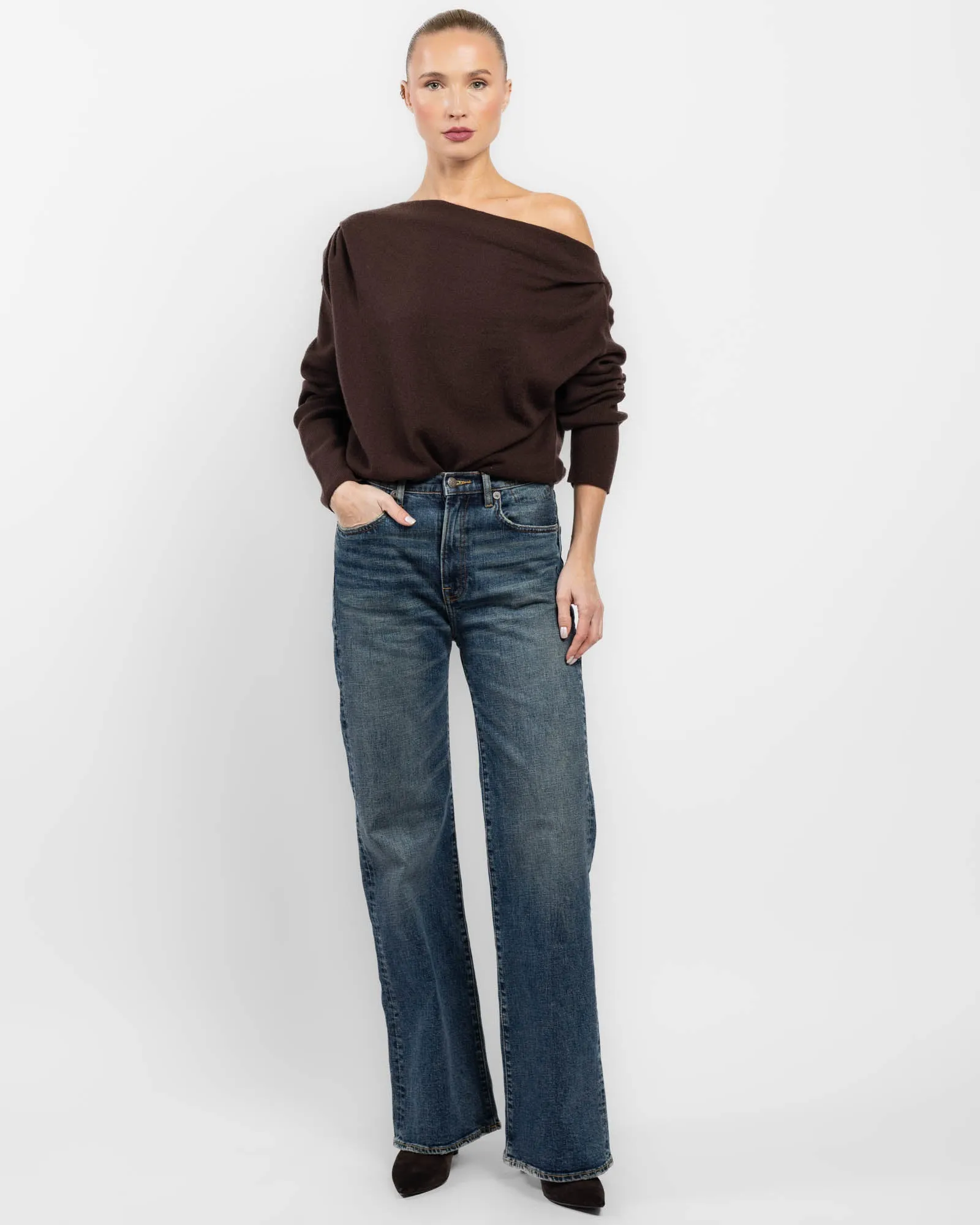 Long Sleeve Asymmetrical Drape Sweater sold by TNT Fashion product image thumbnail 2