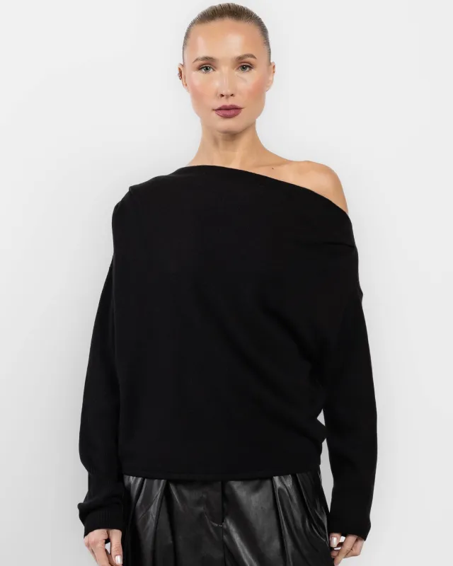 Long Sleeve Asymmetrical Drape Sweater sold by TNT Fashion