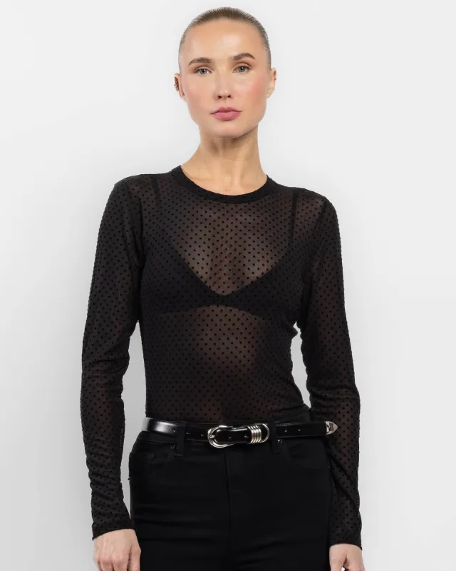 Mesh Polka Dot Blouse sold by TNT Fashion