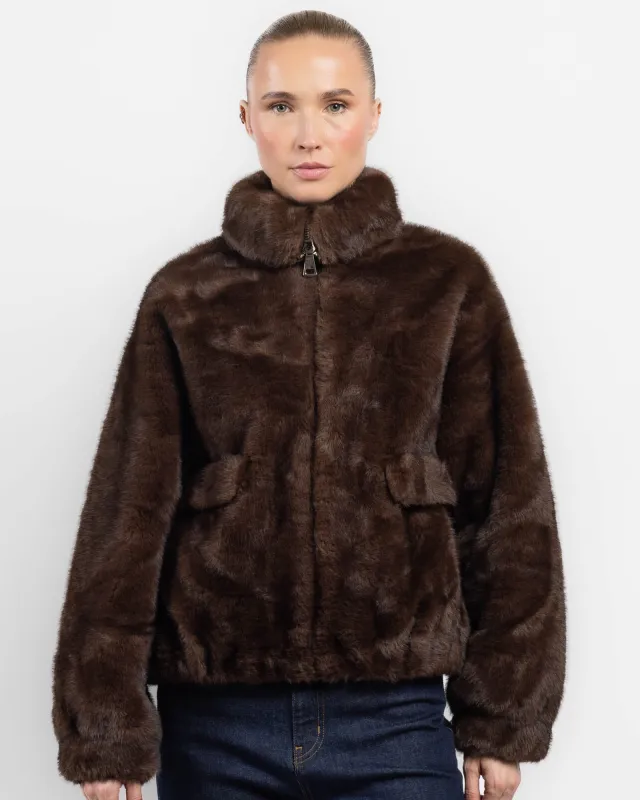 Faux Fur Bomber Jacket sold by TNT Fashion