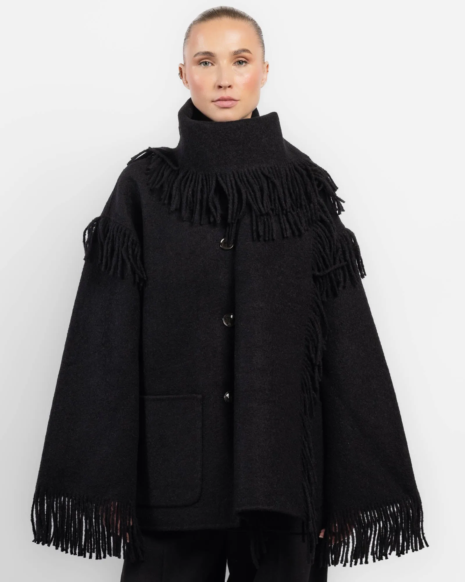 Fringe Scarf Jacket sold by TNT Fashion