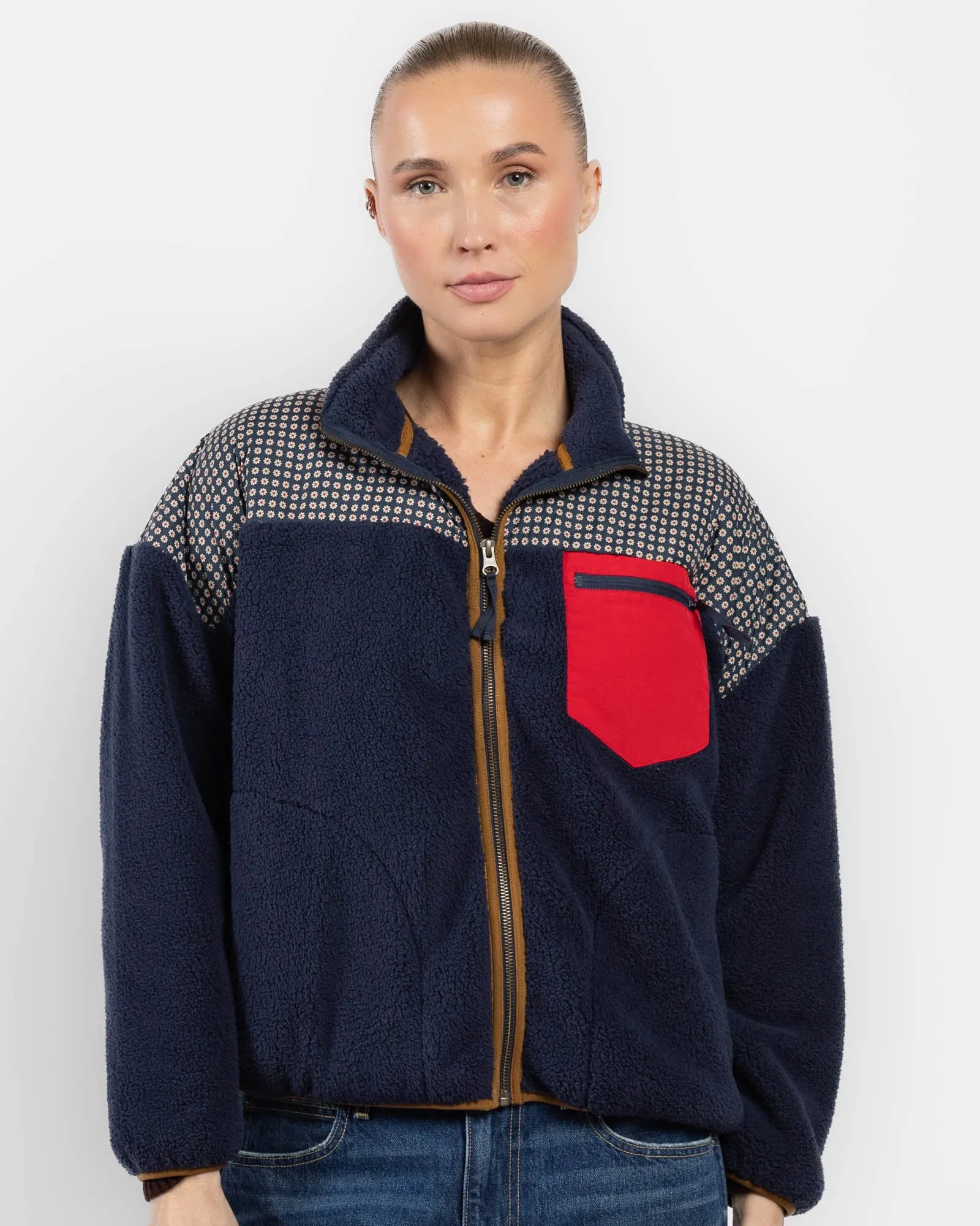 Print-Mix Terrain Full-Zip Sweater sold by TNT Fashion