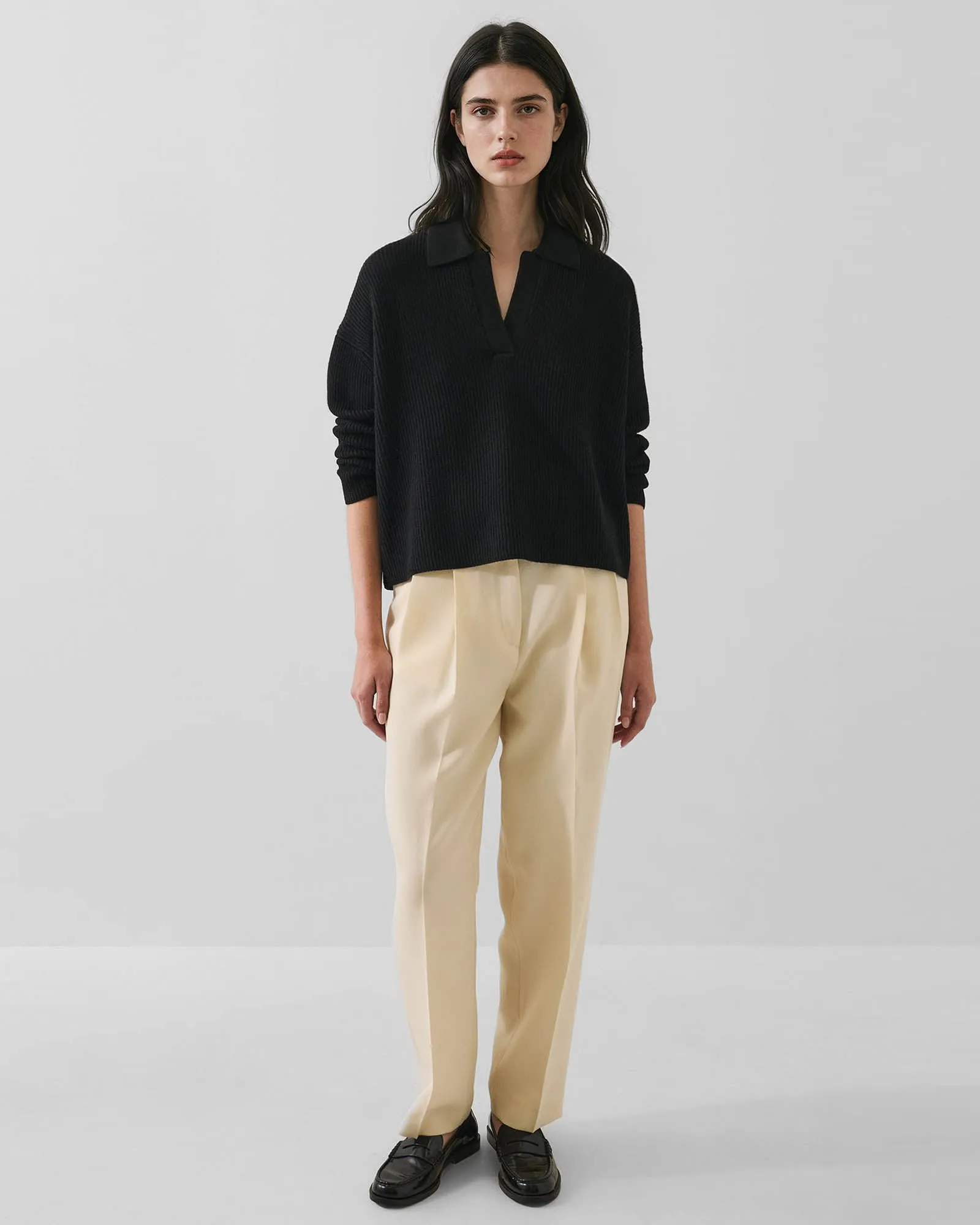 9 Gauge Relaxed Polo Sweater sold by TNT Fashion product image thumbnail 2