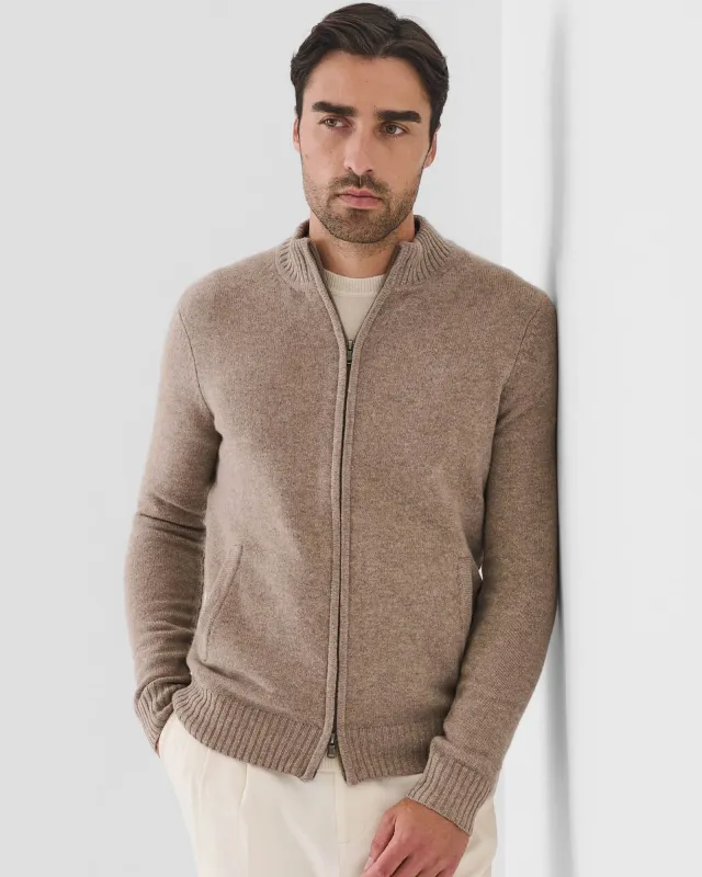 7 Gauge Wool Zip Cardigan made by Patrick Assaraf