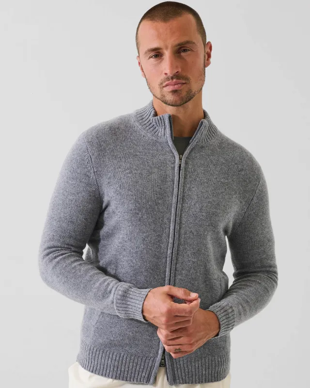 7 Gauge Wool Zip Cardigan made by Patrick Assaraf