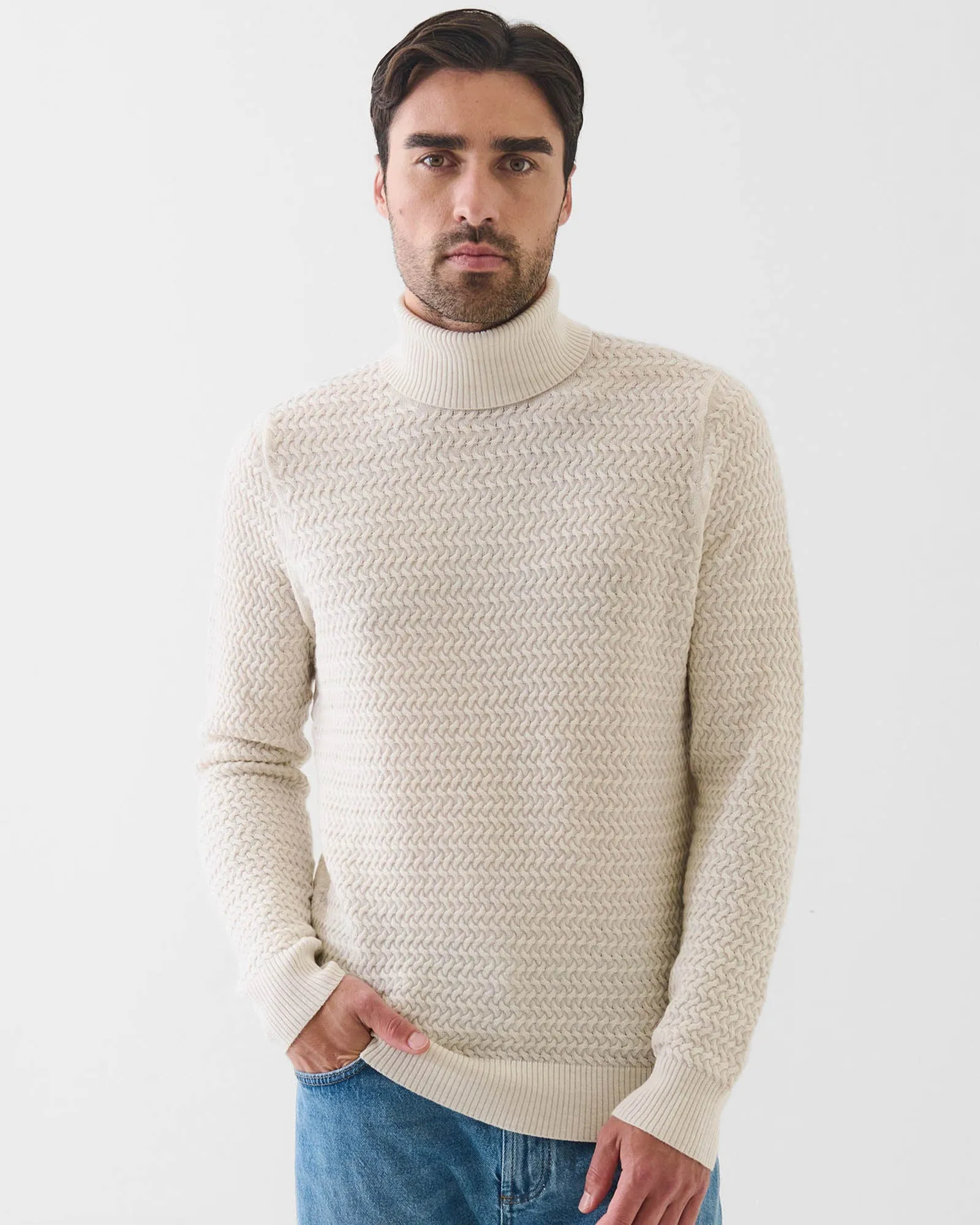 Merino Textured Turtleneck sold by TNT Fashion