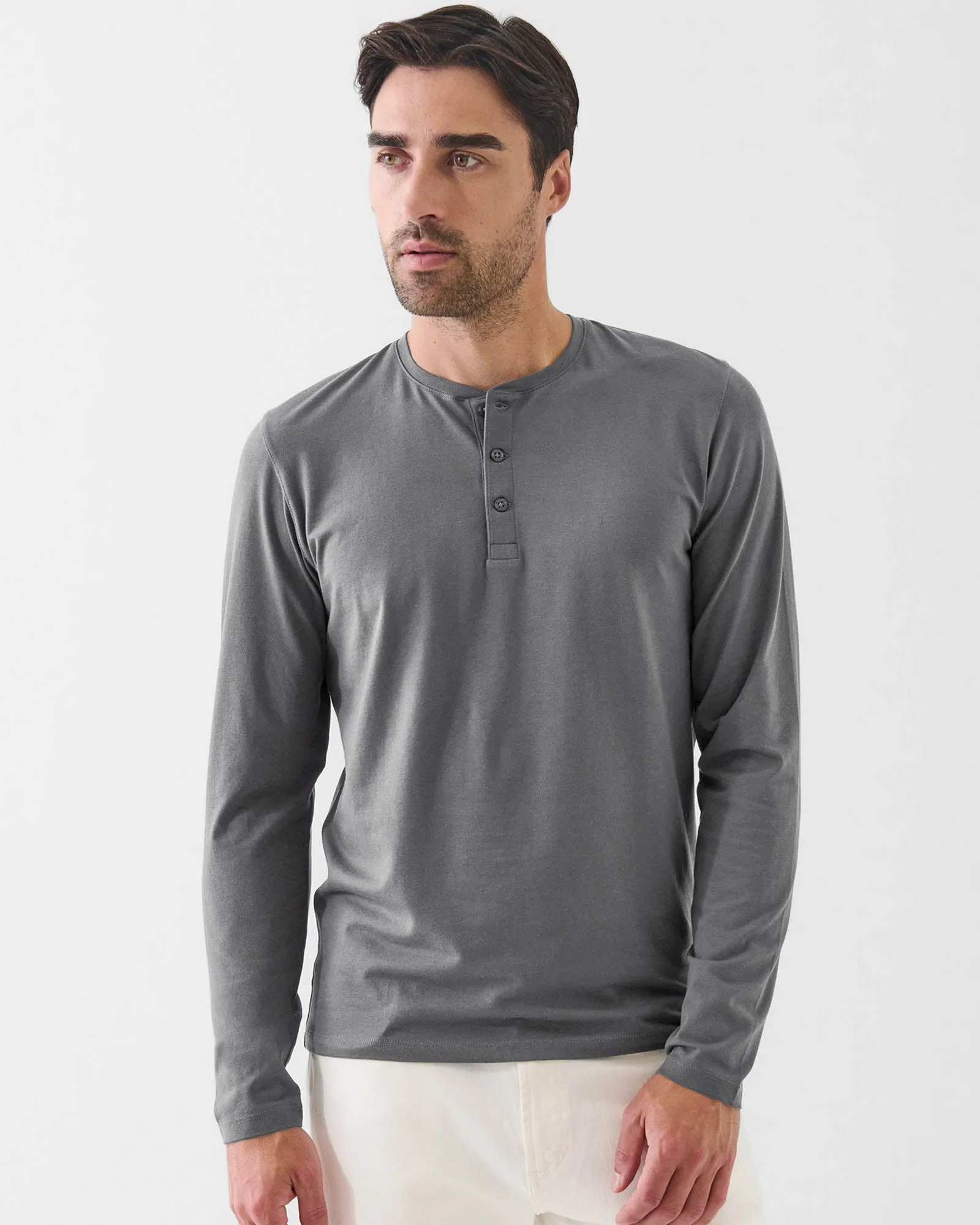 Long Sleeve Stretch Henley Shirt sold by TNT Fashion product image thumbnail 2