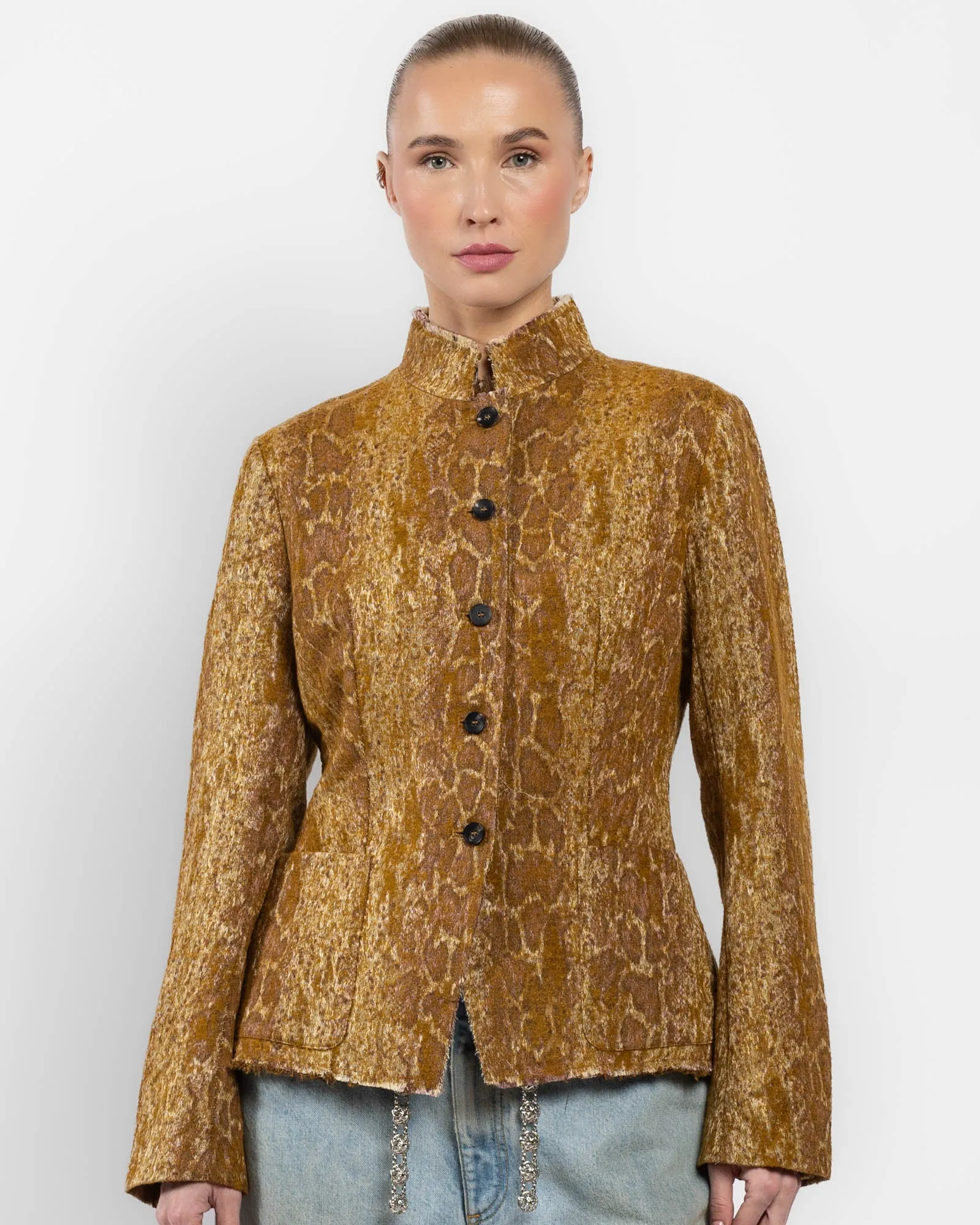 Jacquard Slim Jacket sold by TNT Fashion