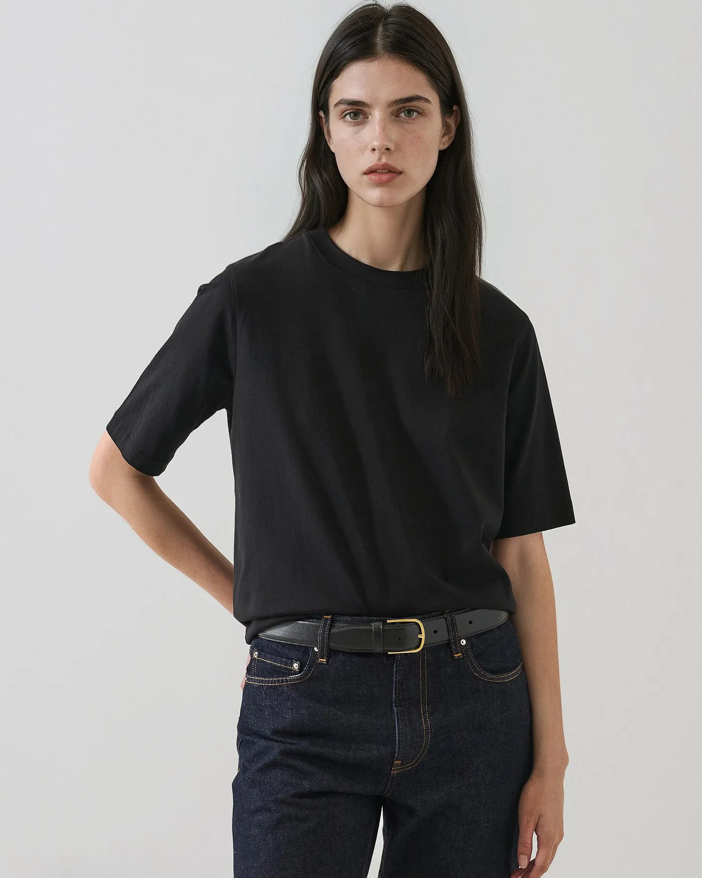 Short Sleeve Mercerized Relaxed Tee sold by TNT Fashion product image thumbnail 4