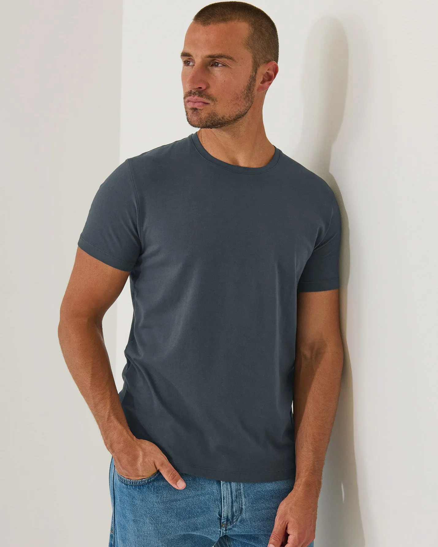 Short Sleeve Stretch Crew T-Shirt sold by TNT Fashion product image thumbnail 2