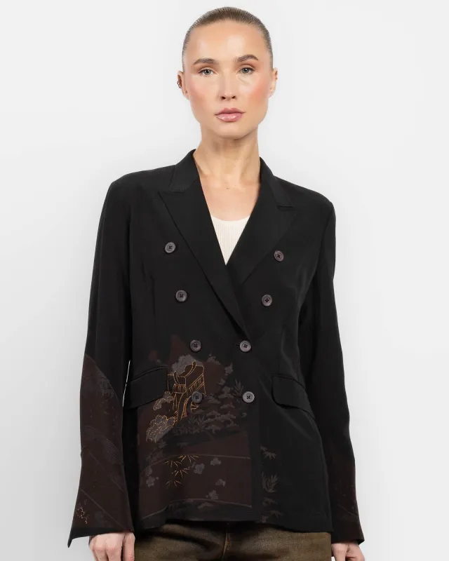 Double-Breasted Overdyed Kimono Jacket sold by TNT Fashion