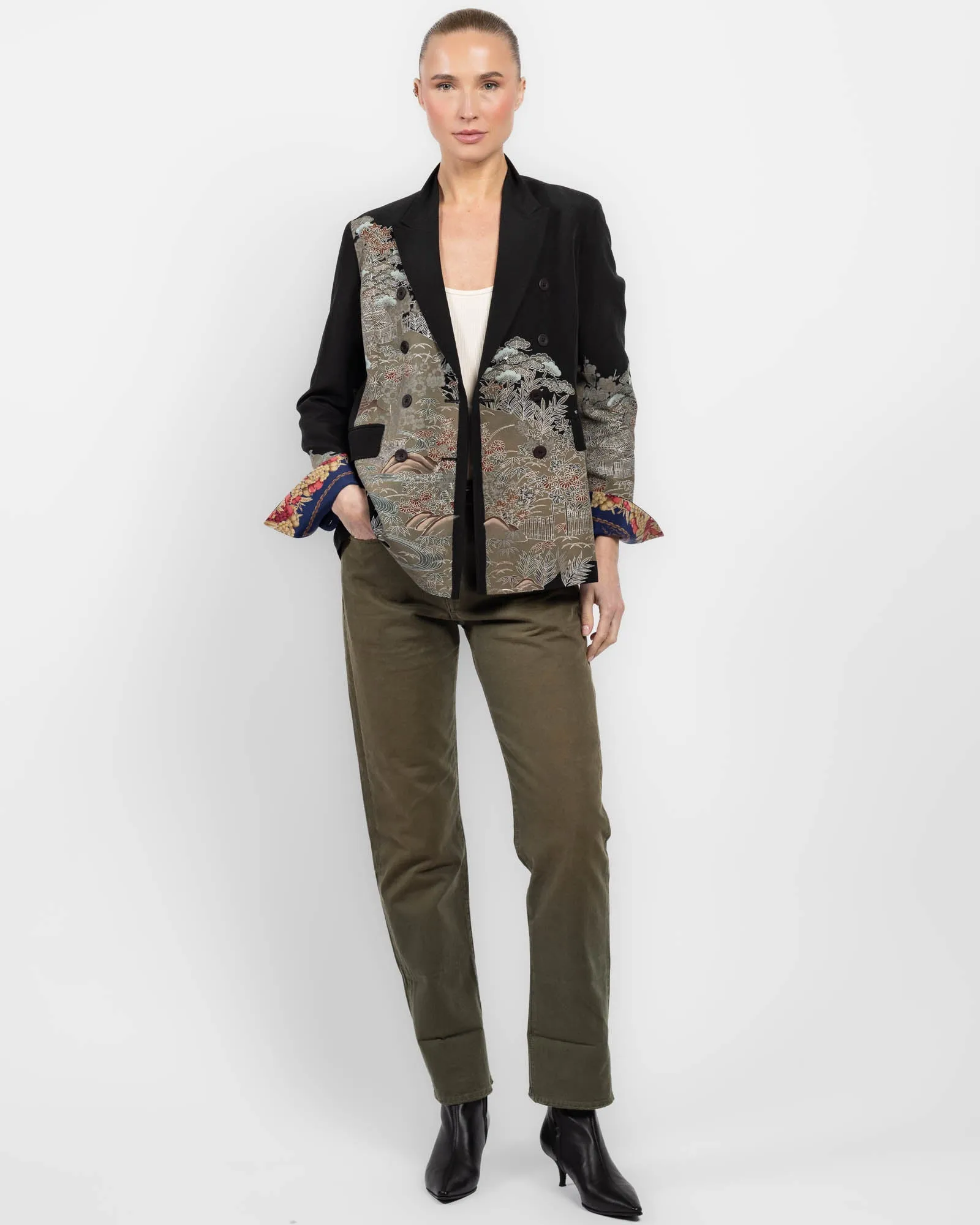 Double-Breasted Overdyed Kimono Jacket sold by TNT Fashion product image thumbnail 3