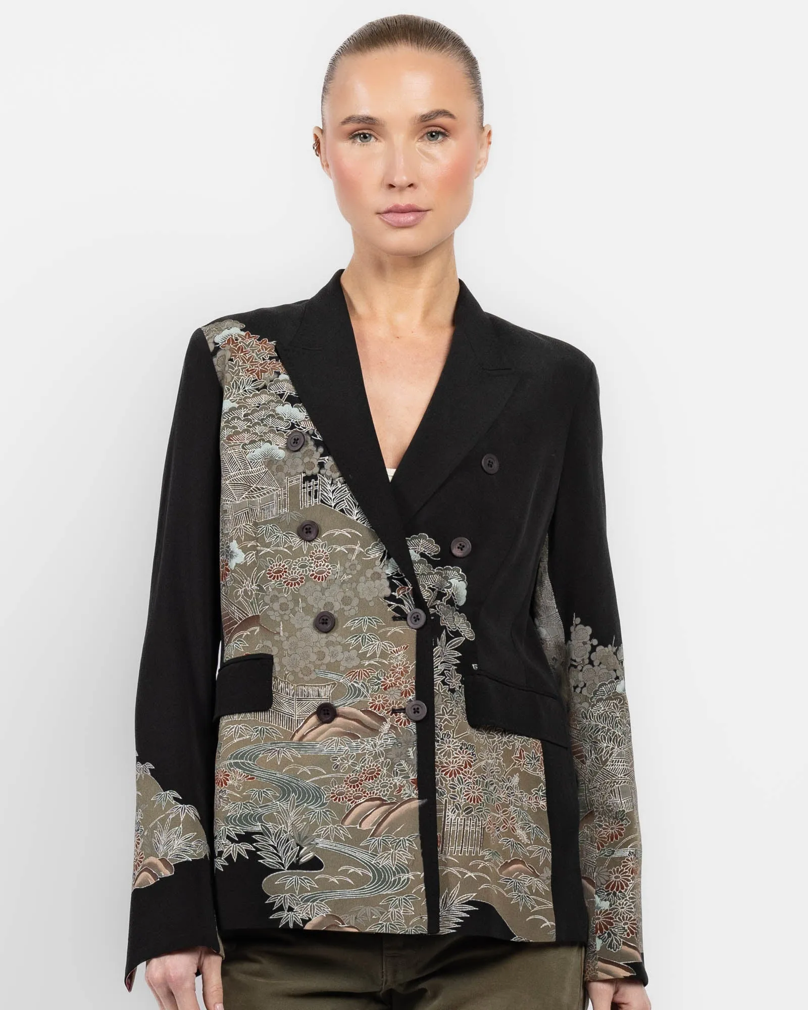 Double-Breasted Overdyed Kimono Jacket sold by TNT Fashion