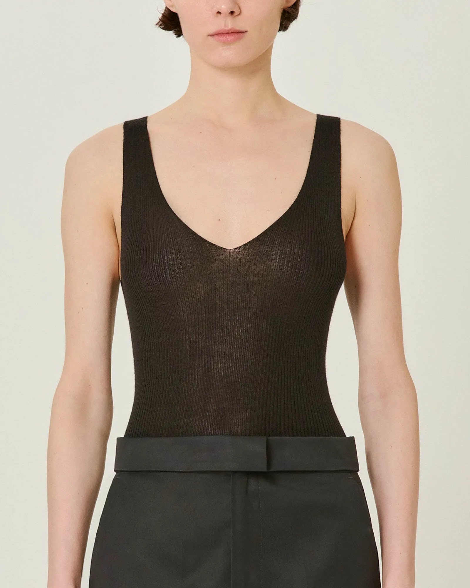 Ribbed V-Neck Tank sold by TNT Fashion