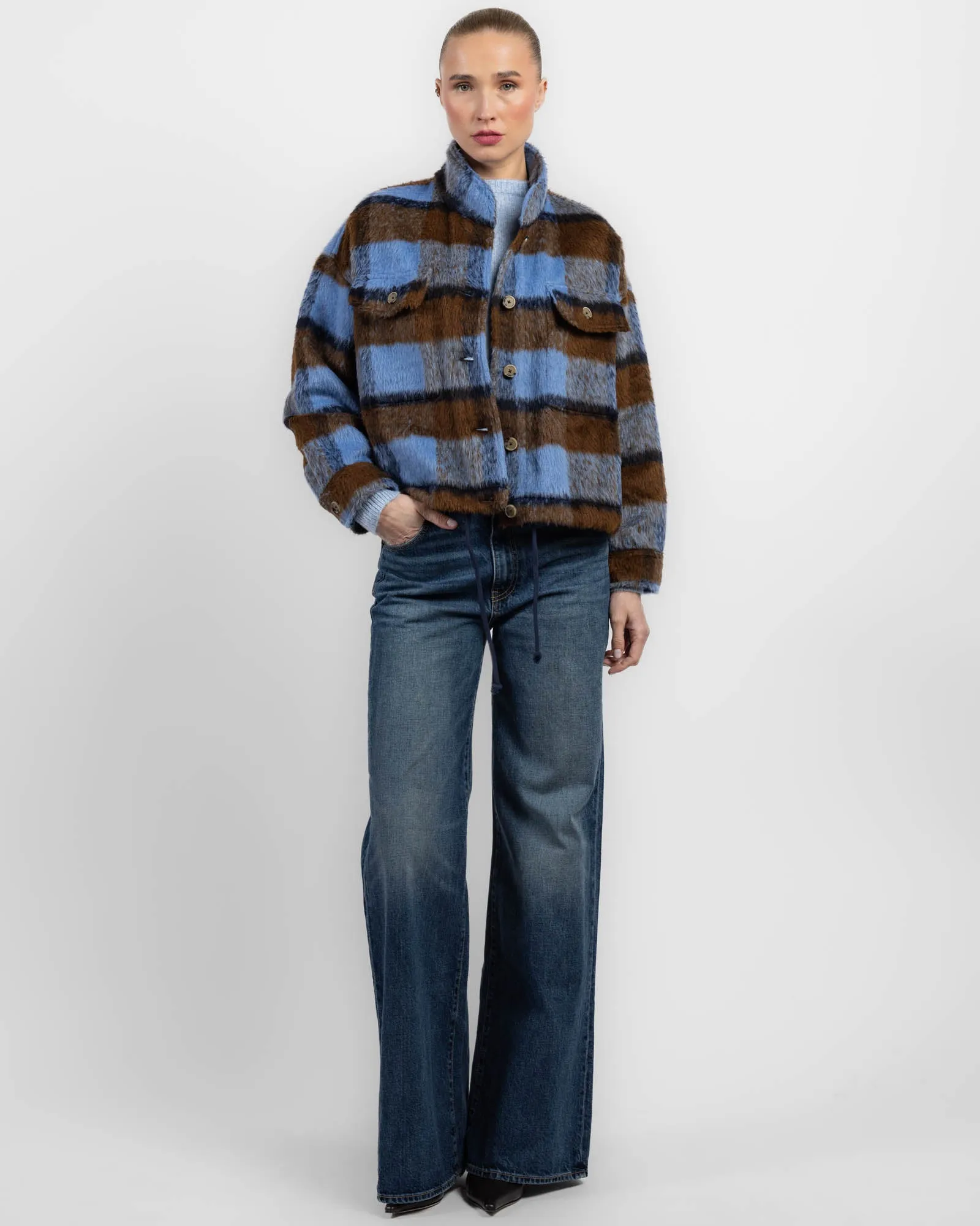 Brush Plaid Jacket sold by TNT Fashion product image thumbnail 2