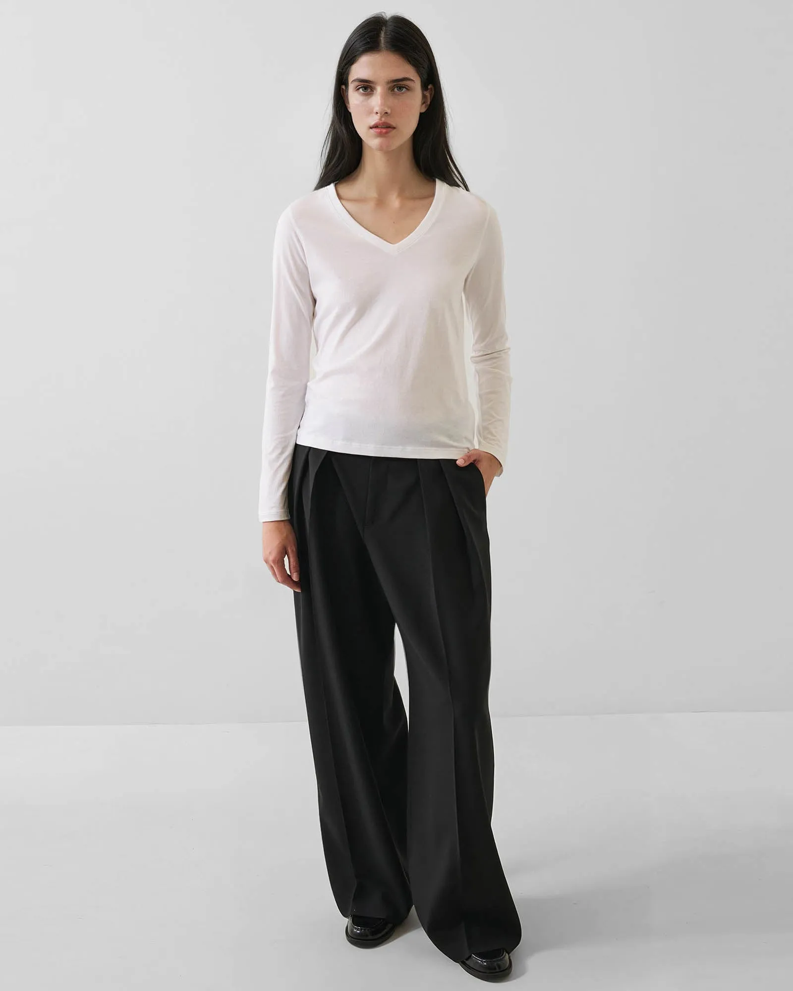 Long Sleeve Pima Classic V-Neck sold by TNT Fashion product image thumbnail 2