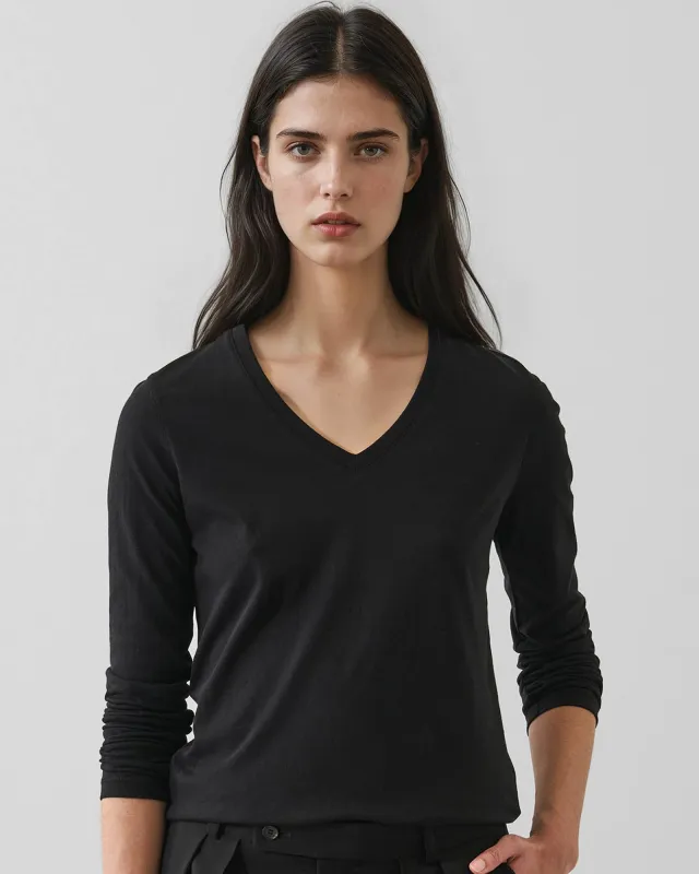 Long Sleeve Pima Classic V-Neck sold by TNT Fashion