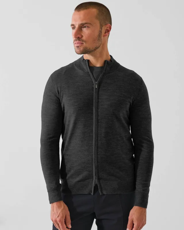 14 Gauge Merino Full Zip Mock sold by TNT Fashion