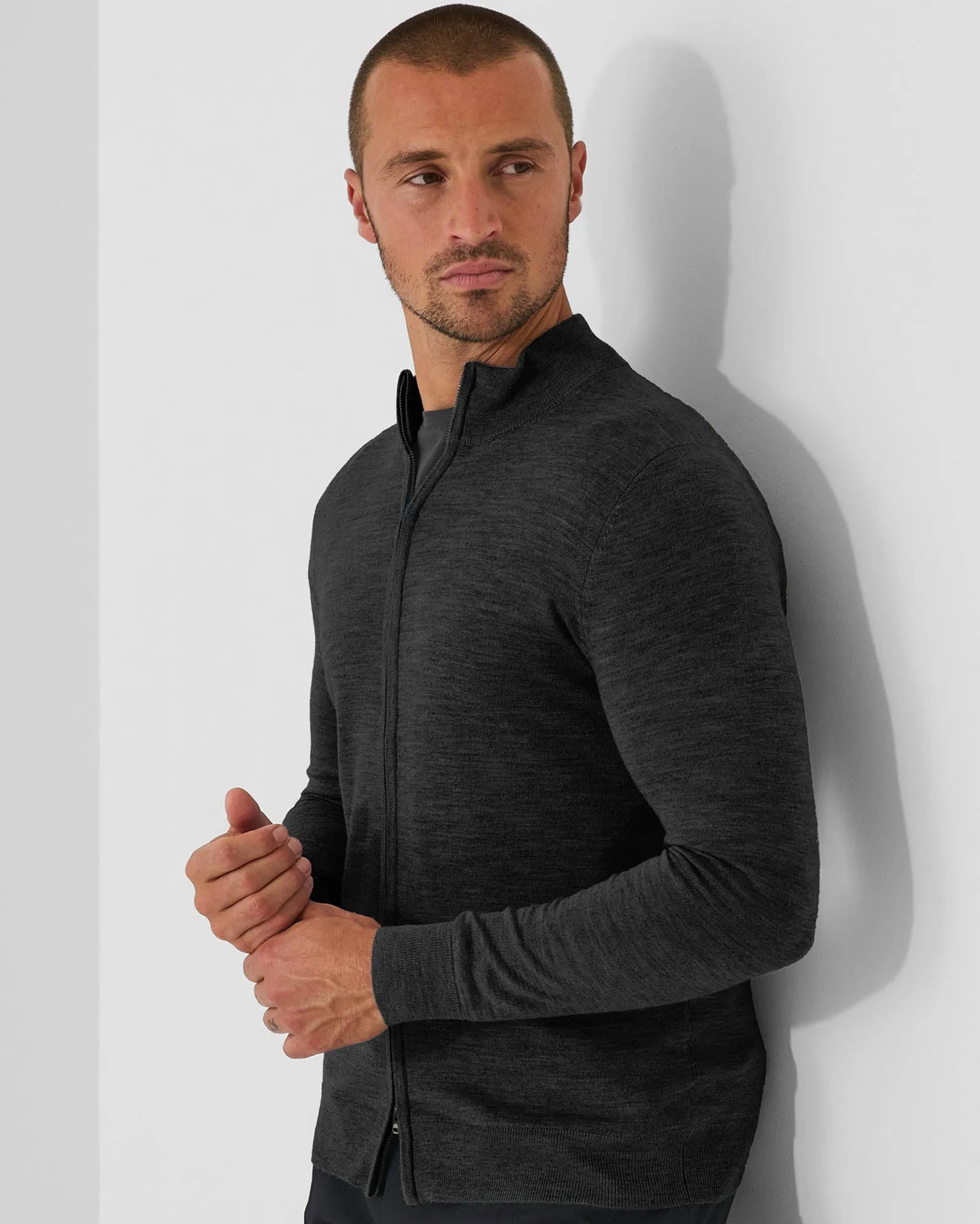 14 Gauge Merino Full Zip Mock sold by TNT Fashion product image thumbnail 2