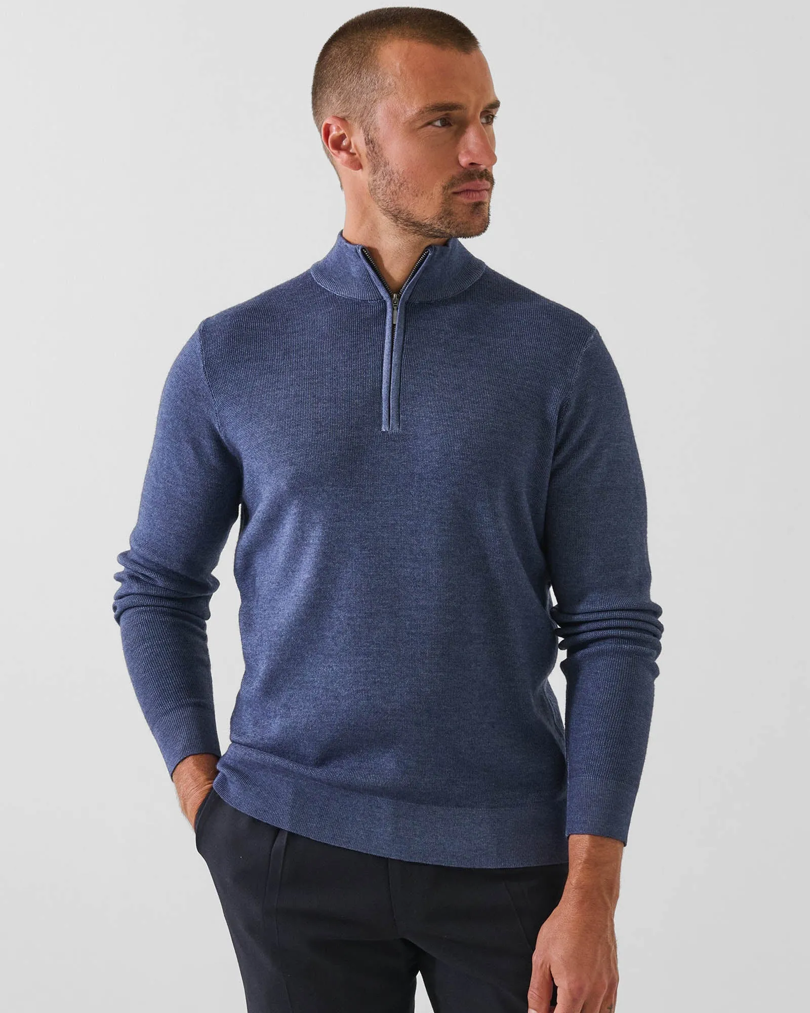 14 Gauge Vintage Quarter Zip Mock sold by TNT Fashion product image thumbnail 2