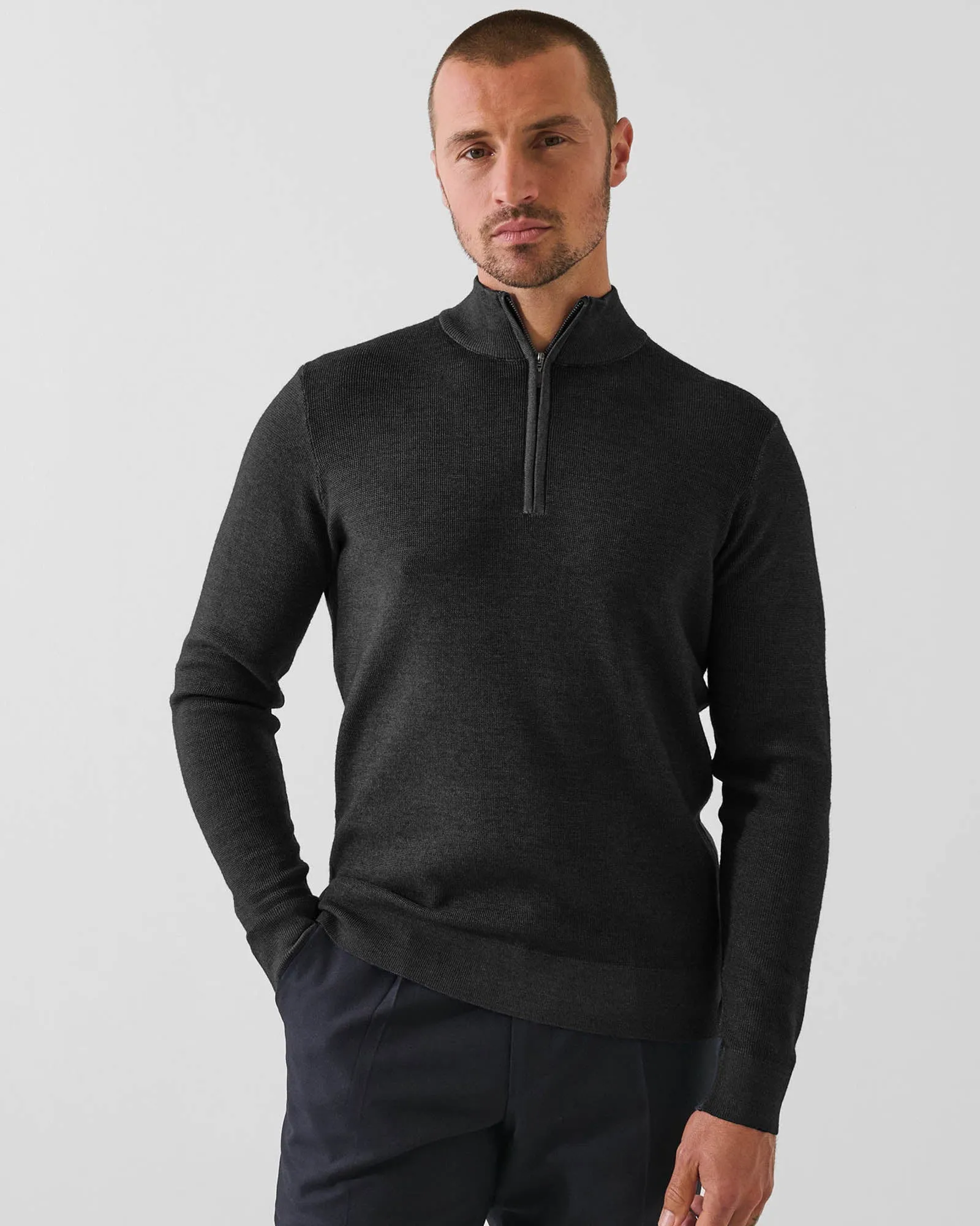 14 Gauge Vintage Quarter Zip Mock sold by TNT Fashion product image thumbnail 2