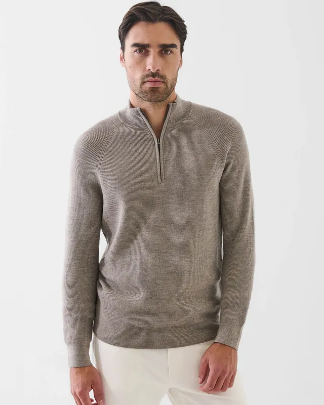 Quarter Zip Rib Mock Sweater sold by TNT Fashion