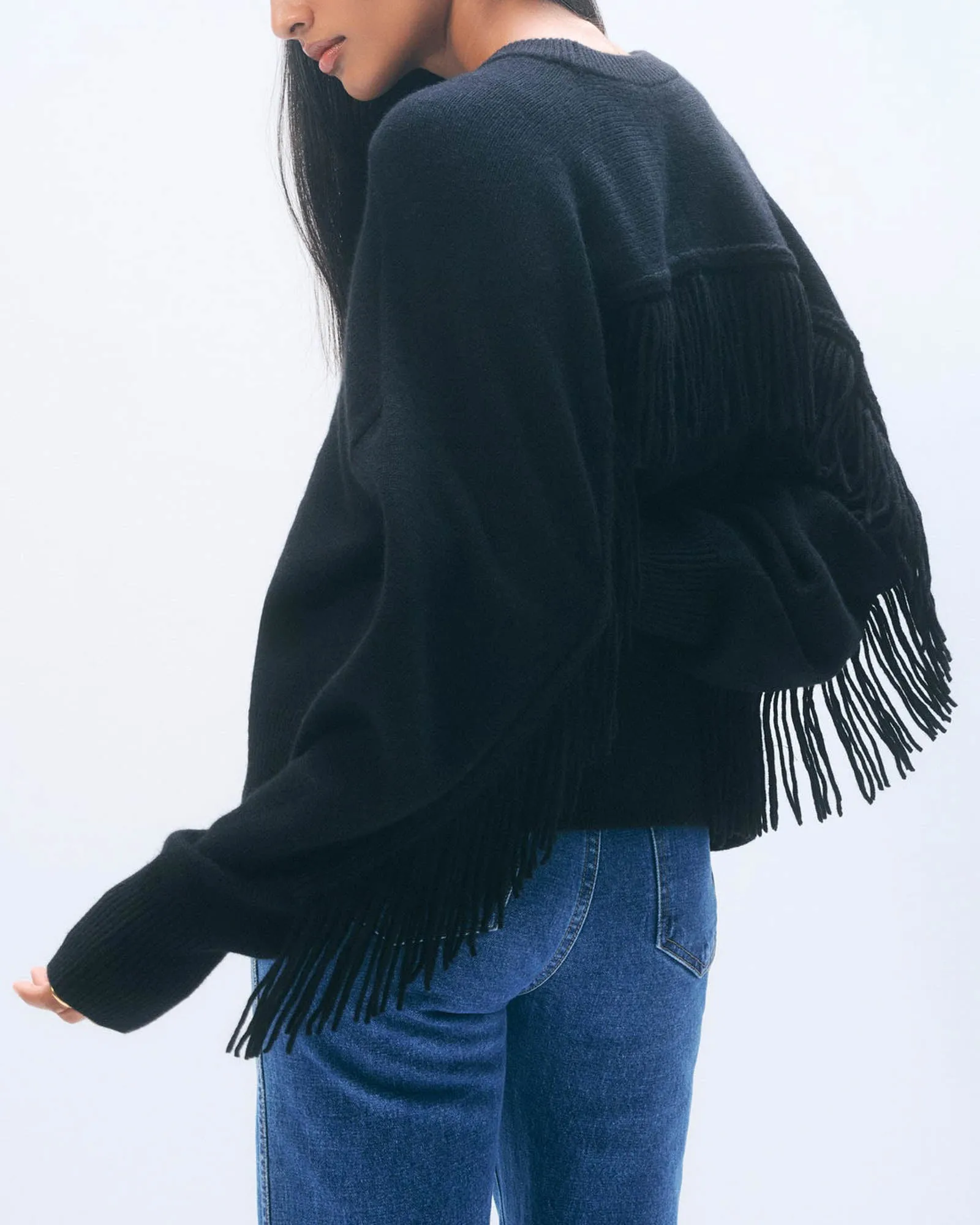 Fringe Crew Neck Sweater sold by TNT Fashion product image thumbnail 3