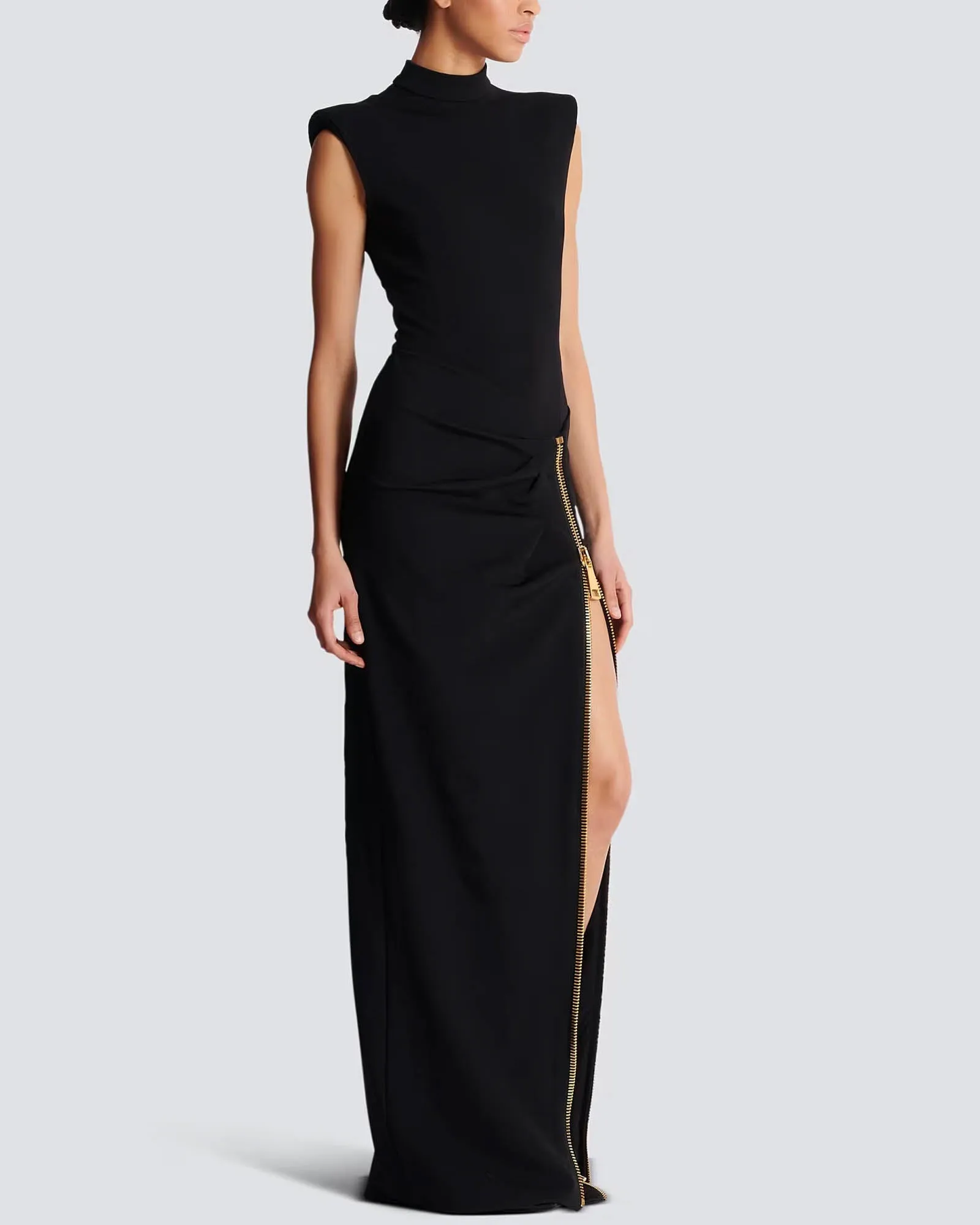 Zipped Slit Long Dress sold by TNT Fashion