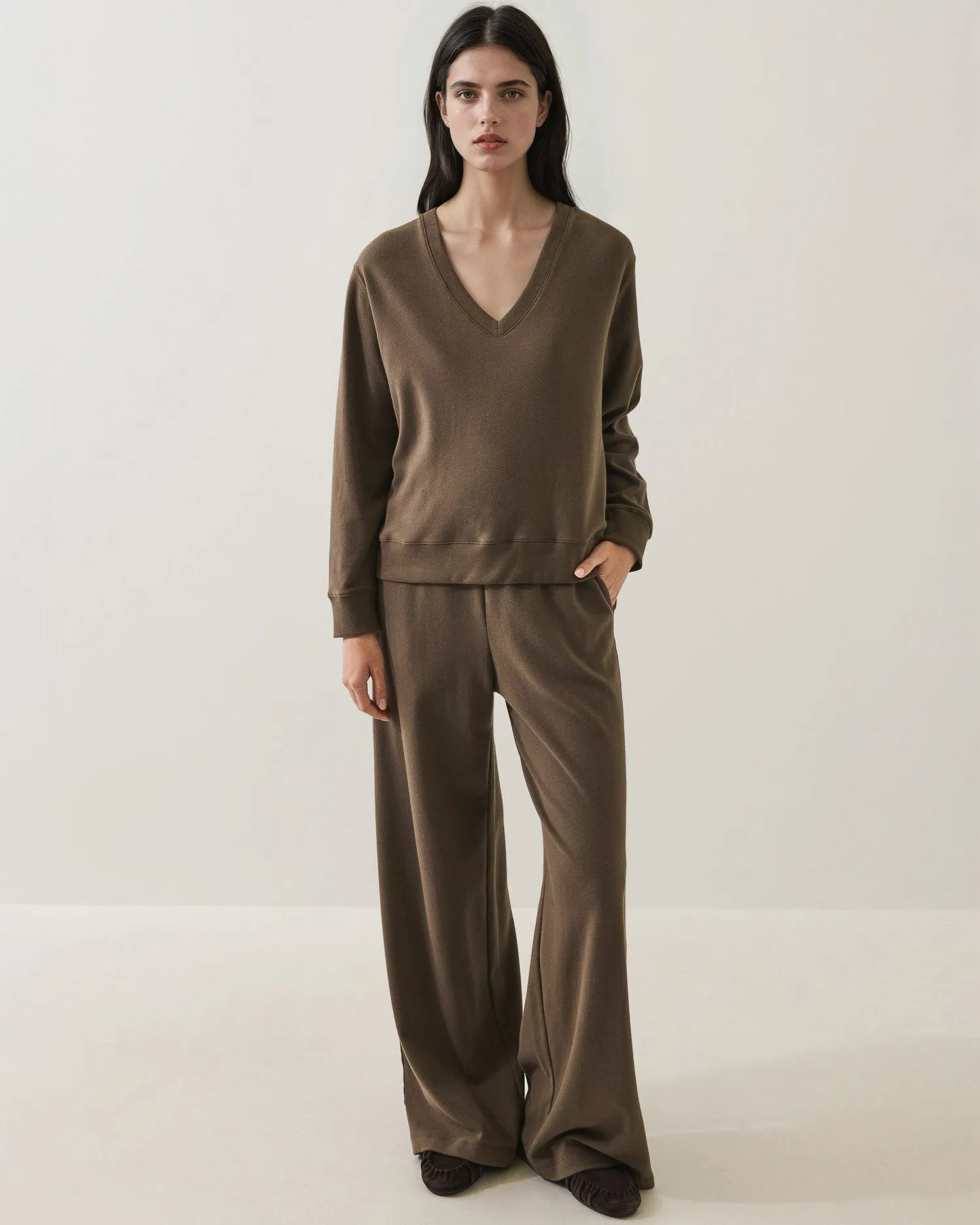 Long Relaxed V-Neck Sweatshirt sold by TNT Fashion product image thumbnail 2