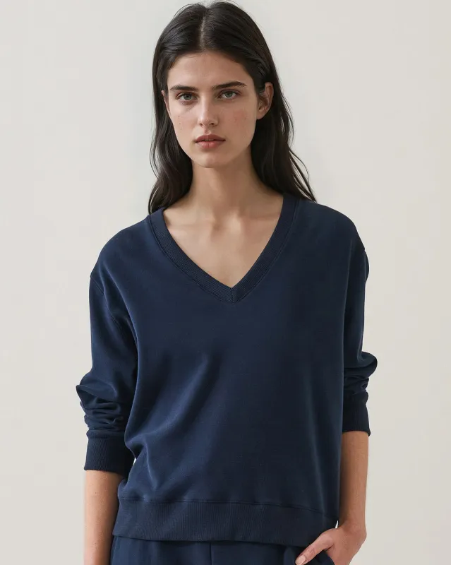 Long Relaxed V-Neck Sweatshirt sold by TNT Fashion