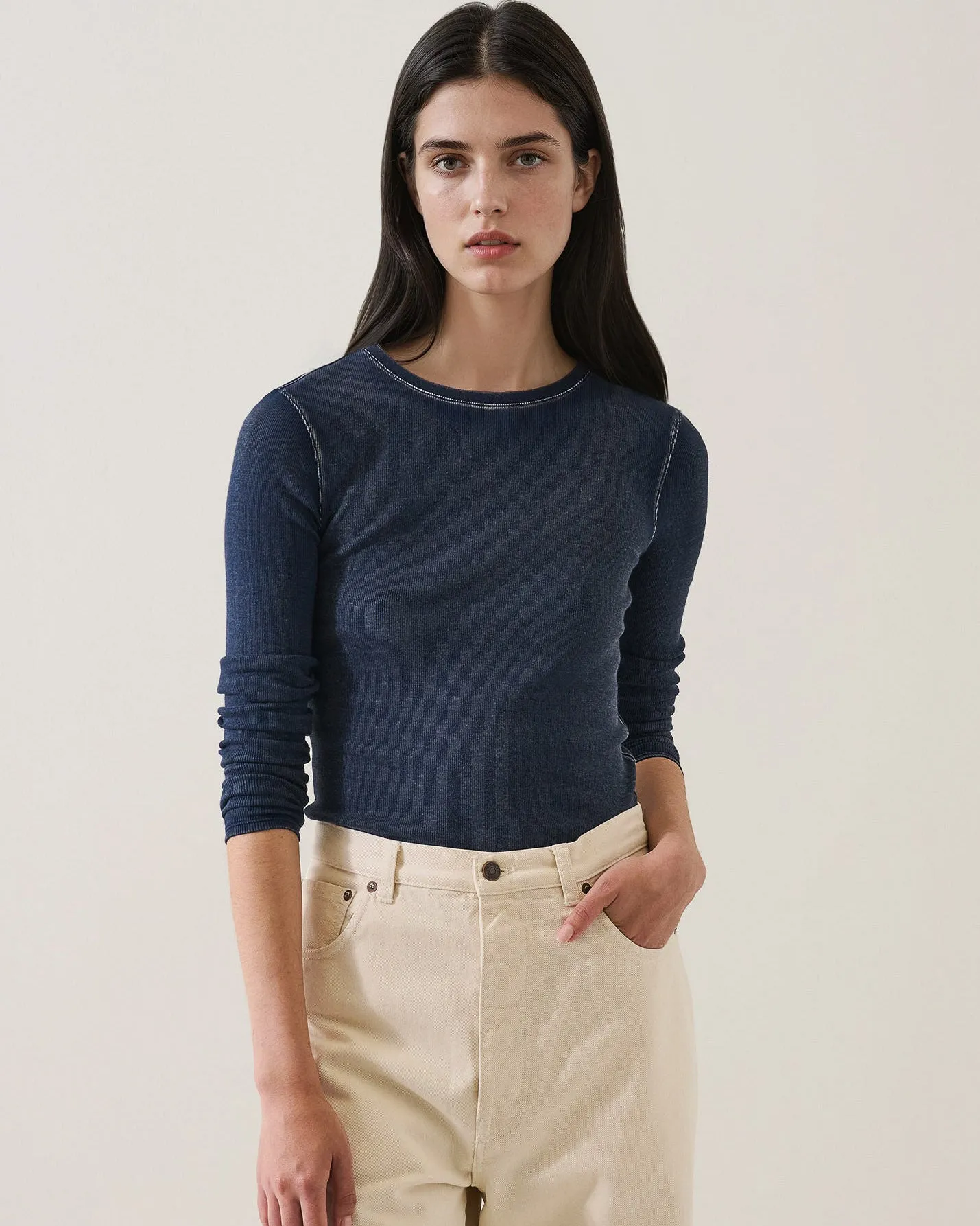 Long Sleeve Vintage Ribbed Crewneck sold by TNT Fashion product image thumbnail 2