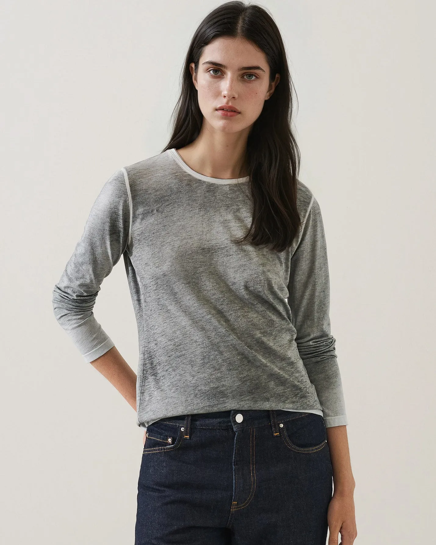 Long Sleeve Reversible Spray Crew Neck sold by TNT Fashion product image thumbnail 2