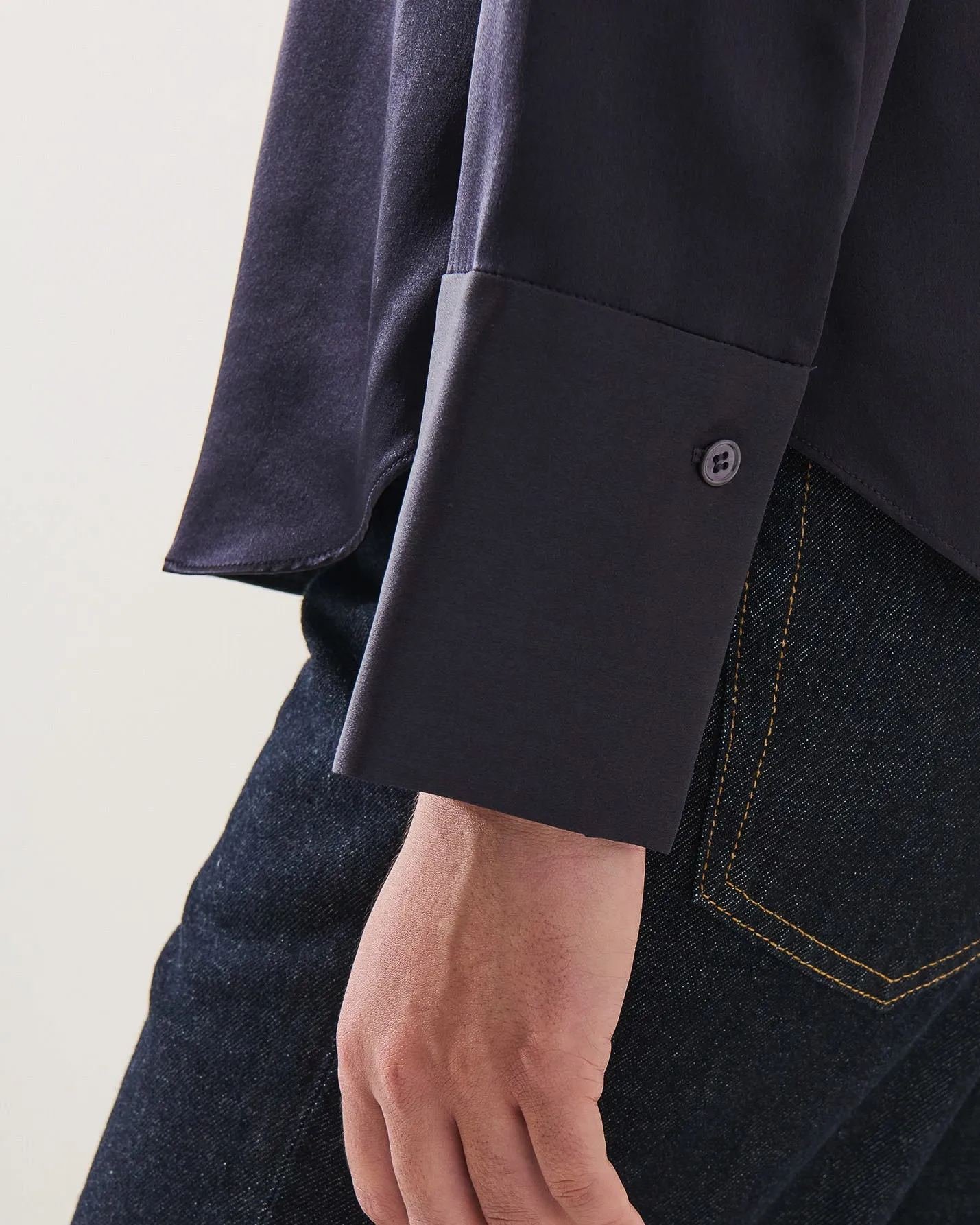 Long Silk Satin Shirt sold by TNT Fashion product image thumbnail 4