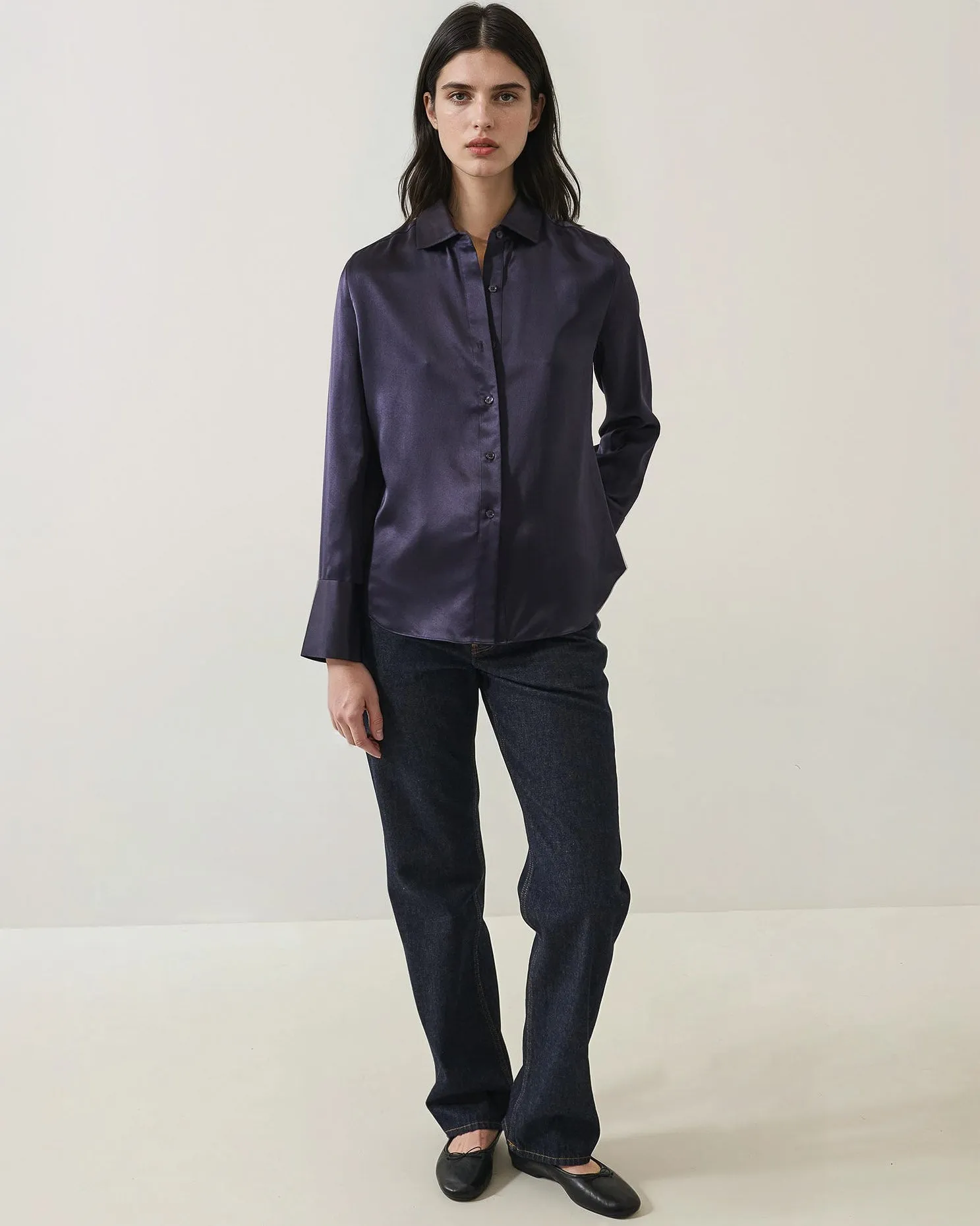 Long Silk Satin Shirt sold by TNT Fashion product image thumbnail 2