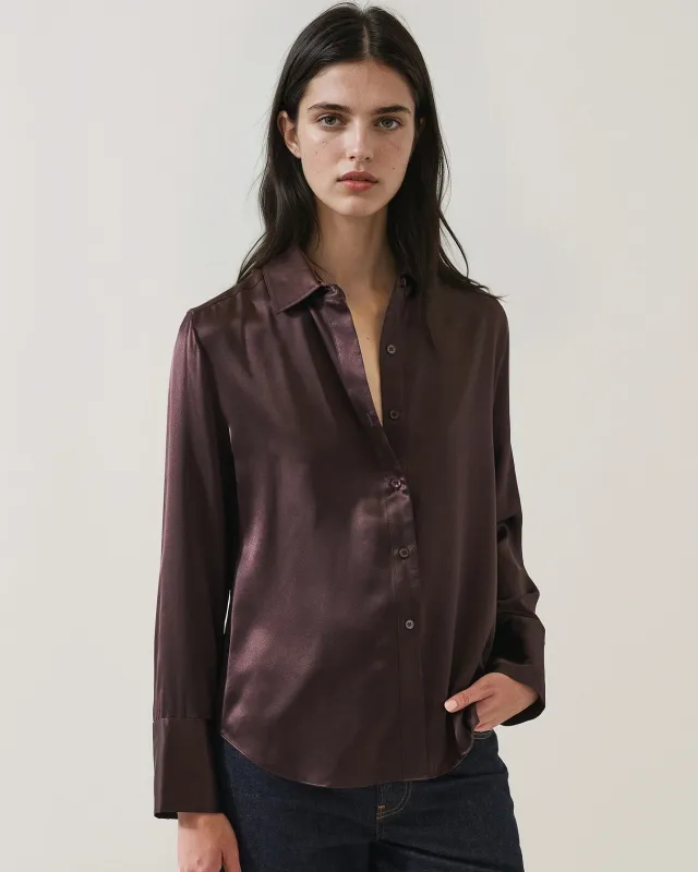 Long Silk Satin Shirt sold by TNT Fashion