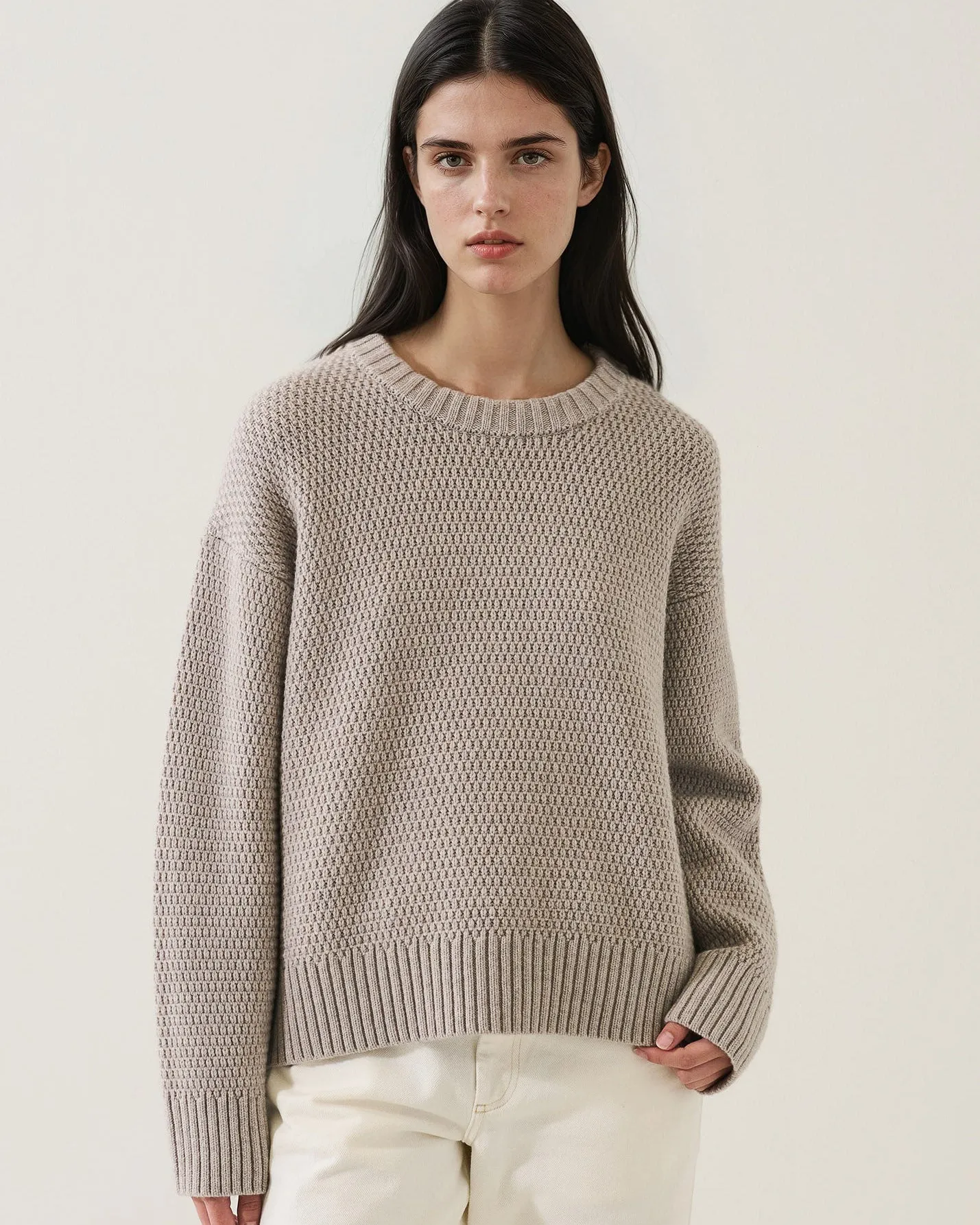 Waffle Oversized Crew Neck sold by TNT Fashion