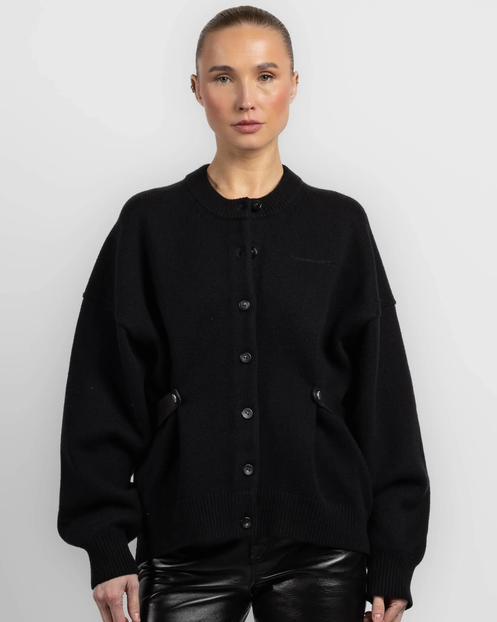 Leather Tab Cardigan sold by TNT Fashion